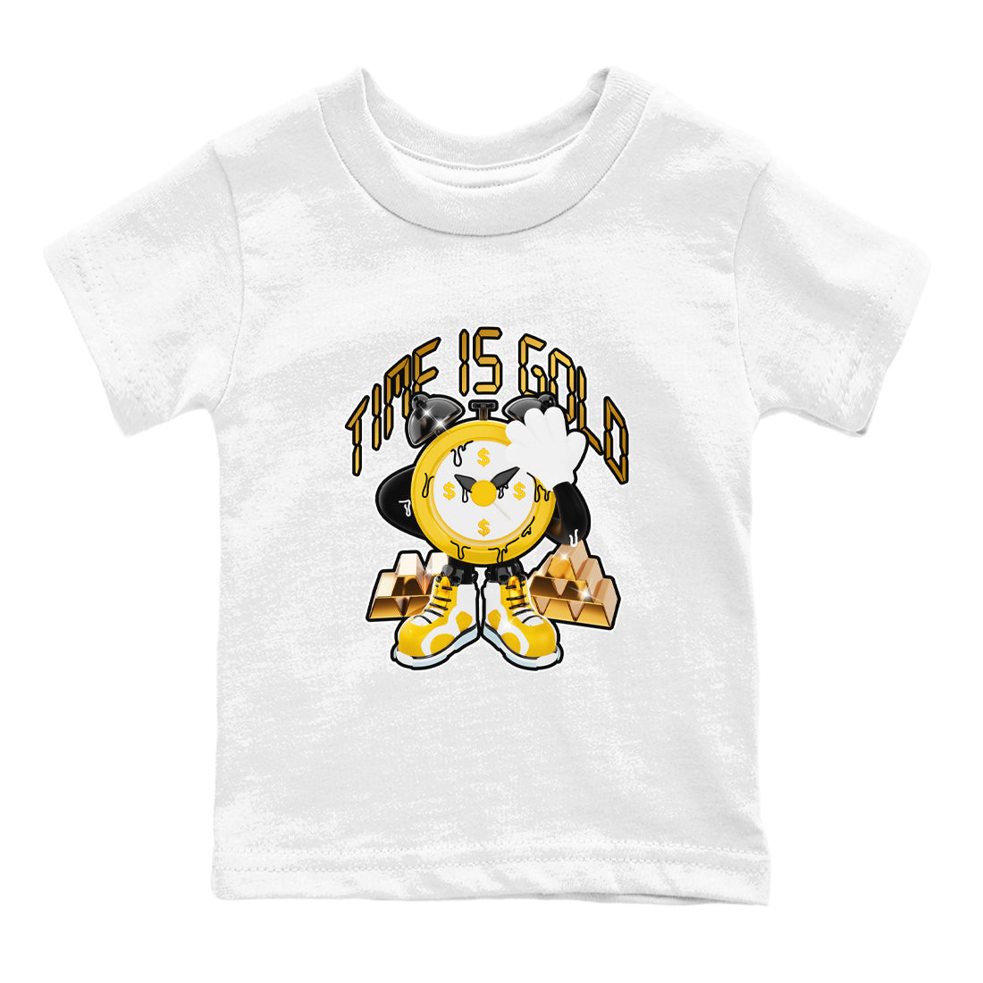 6s Yellow Ochre shirt to match jordans Time Is Gold sneaker tees streetwear brand Air Jordan 6 Yellow Ochre Drip Gear Zone Brand Baby Toddler White 2 T-Shirt
