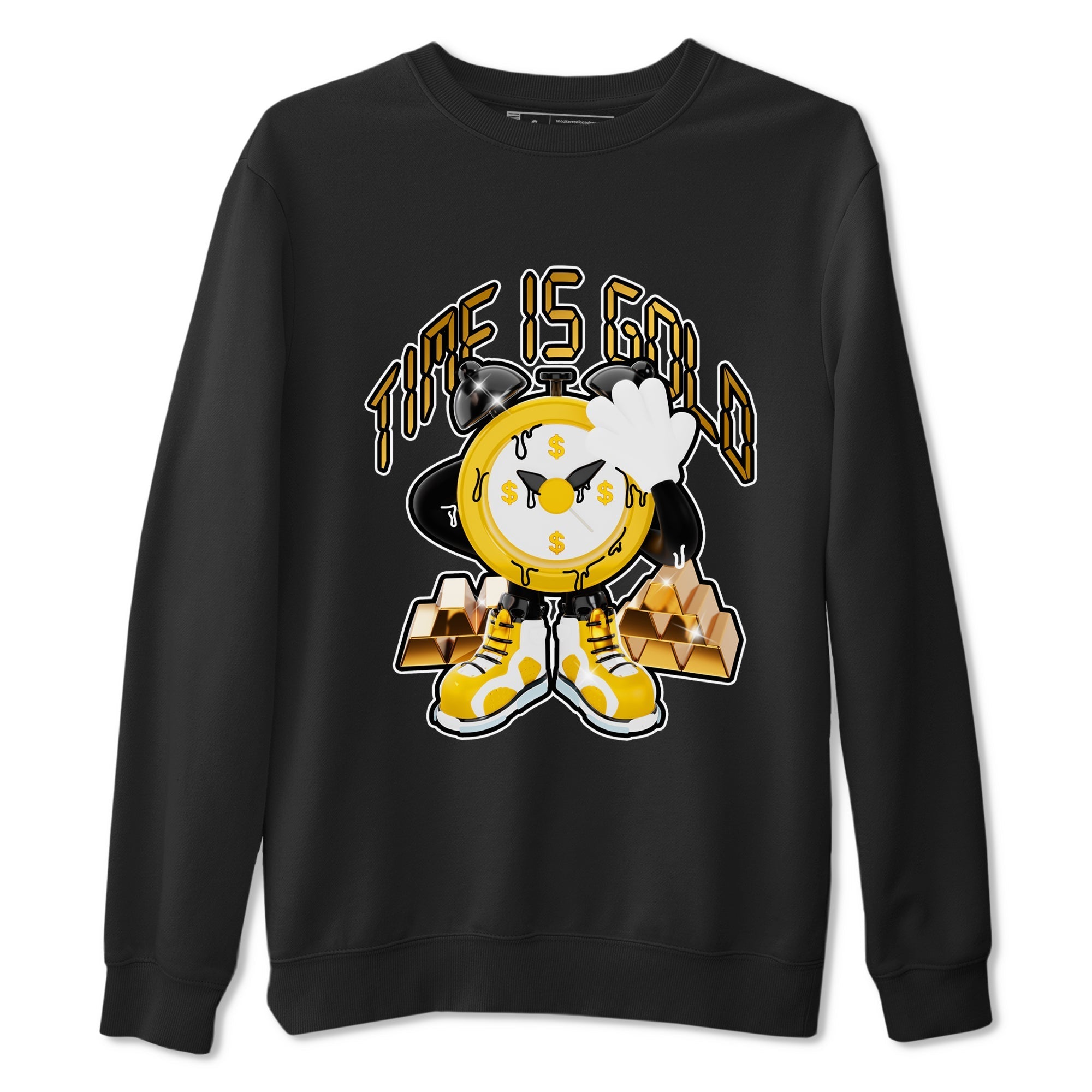 6s Yellow Ochre shirt to match jordans Time Is Gold sneaker tees streetwear brand Air Jordan 6 Yellow Ochre Drip Gear Zone Brand Unisex Black 2 T-Shirt