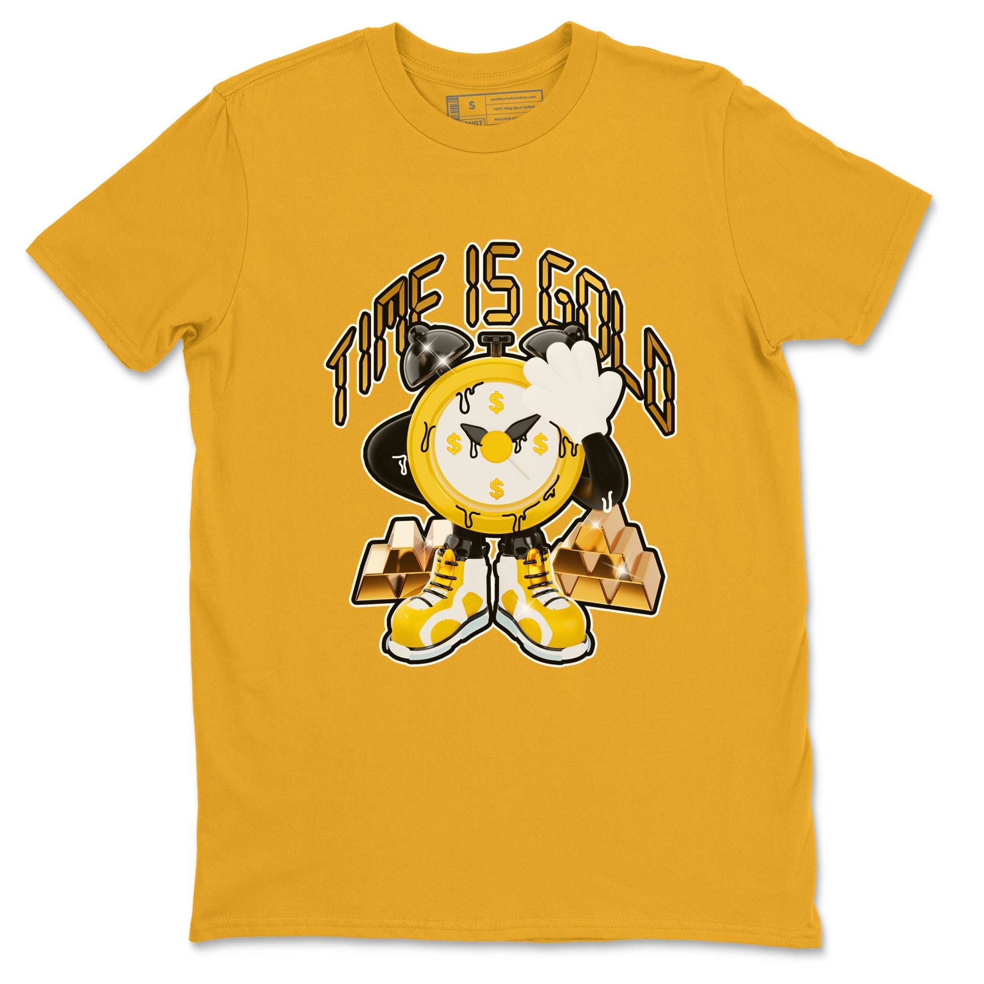 6s Yellow Ochre shirt to match jordans Time Is Gold sneaker tees streetwear brand Air Jordan 6 Yellow Ochre Drip Gear Zone Brand Unisex Gold 2 T-Shirt