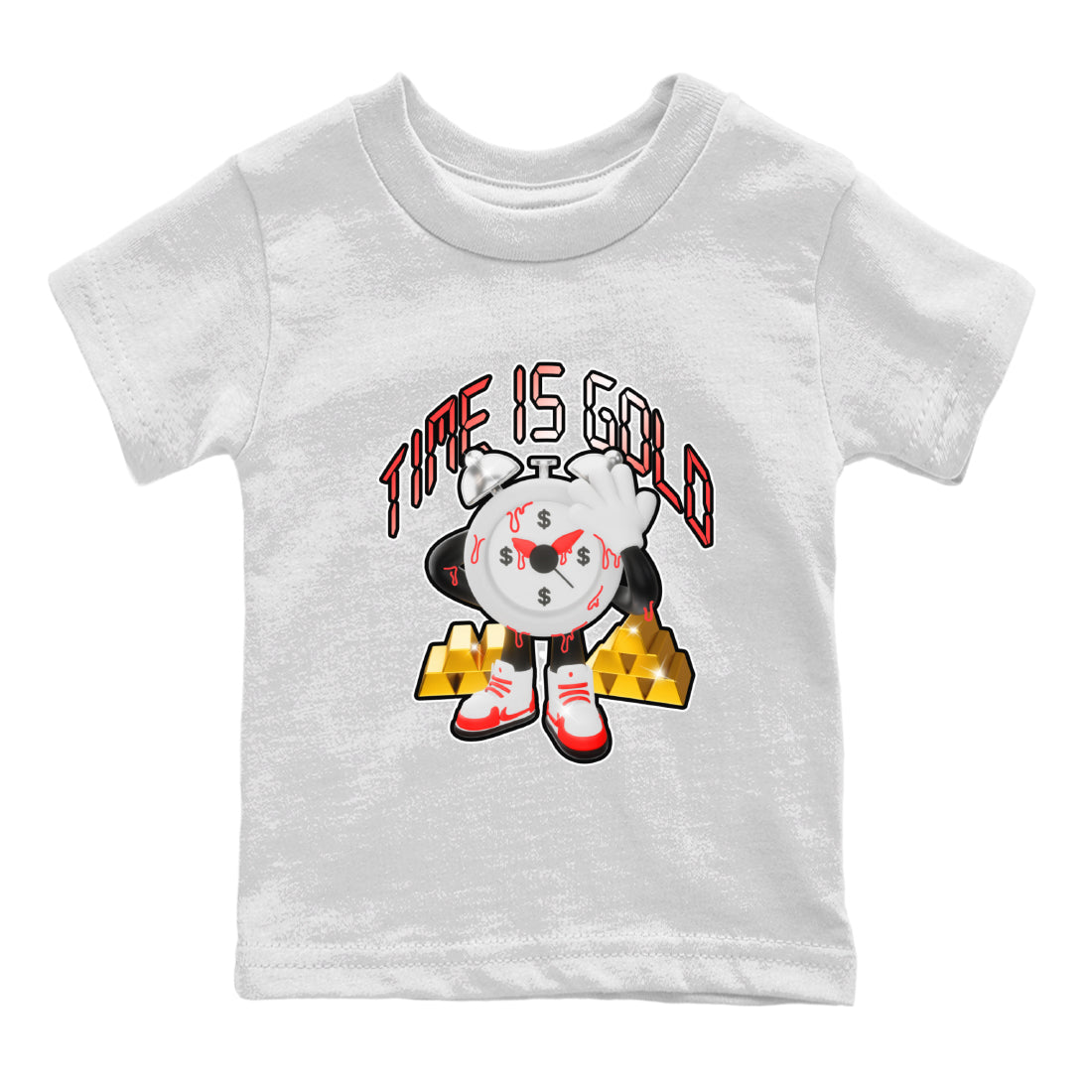 Air Jordan 7 White Infrared shirt to match jordans Time Is Gold Streetwear Sneaker Shirt AJ7 White Infrared Drip Gear Zone Sneaker Matching Clothing Baby Toddler White 2 T-Shirt