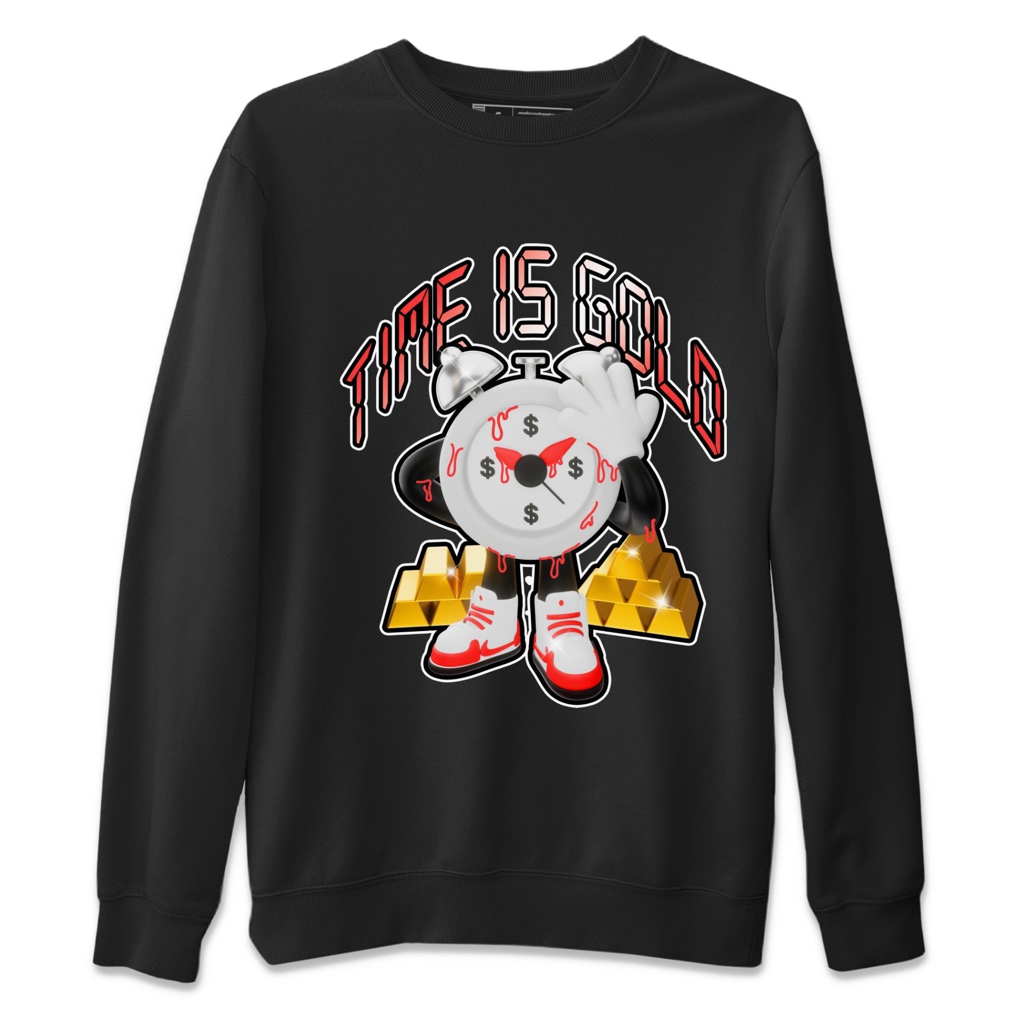 Air Jordan 7 White Infrared shirt to match jordans Time Is Gold Streetwear Sneaker Shirt AJ7 White Infrared Drip Gear Zone Sneaker Matching Clothing Unisex Black 2 T-Shirt