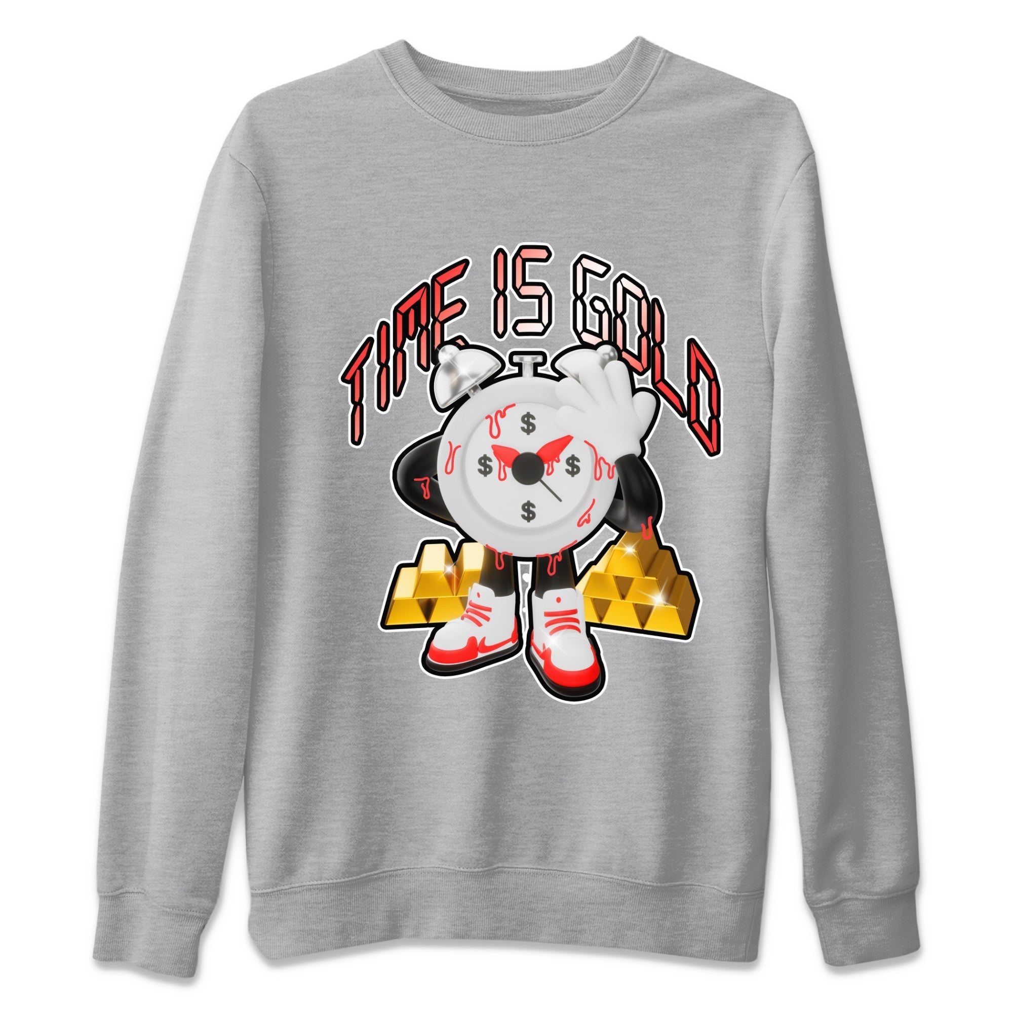 Air Jordan 7 White Infrared shirt to match jordans Time Is Gold Streetwear Sneaker Shirt AJ7 White Infrared Drip Gear Zone Sneaker Matching Clothing Unisex Heather Grey 2 T-Shirt