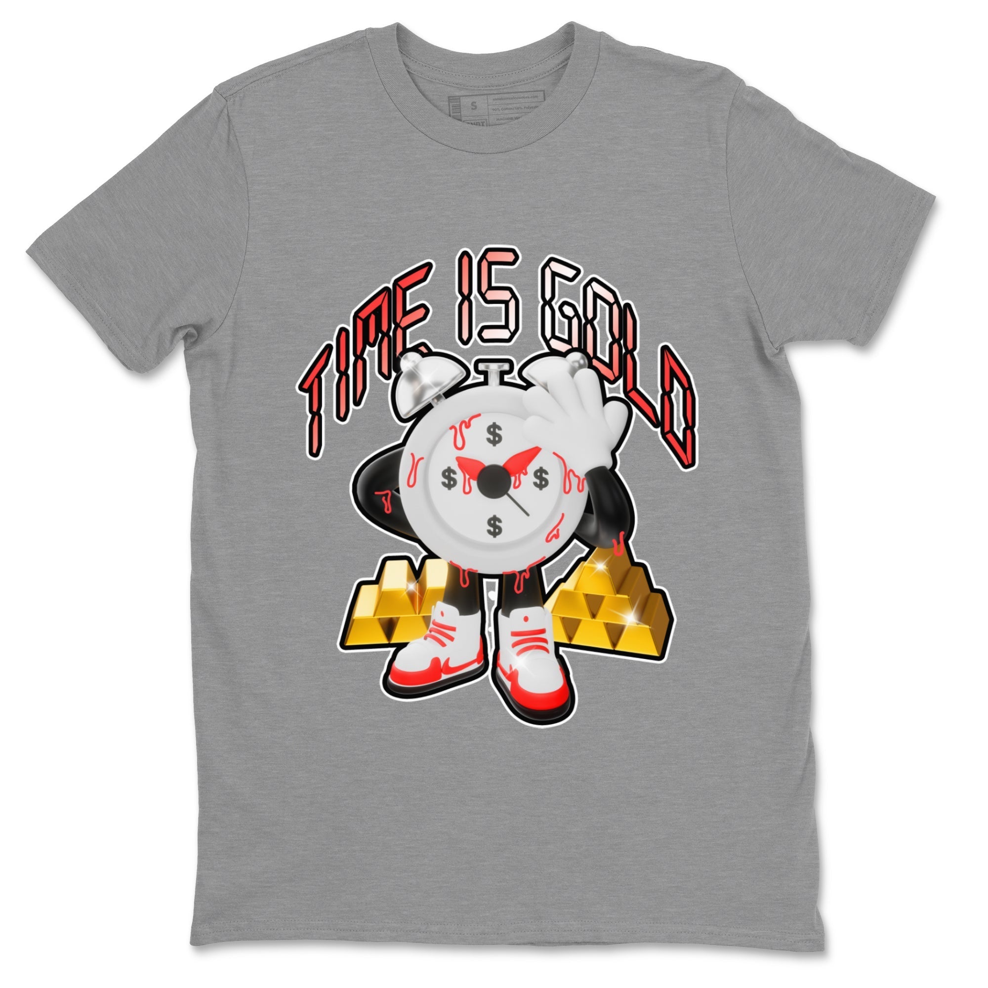 Air Jordan 7 White Infrared shirt to match jordans Time Is Gold Streetwear Sneaker Shirt AJ7 White Infrared Drip Gear Zone Sneaker Matching Clothing Unisex Heather Grey 2 T-Shirt