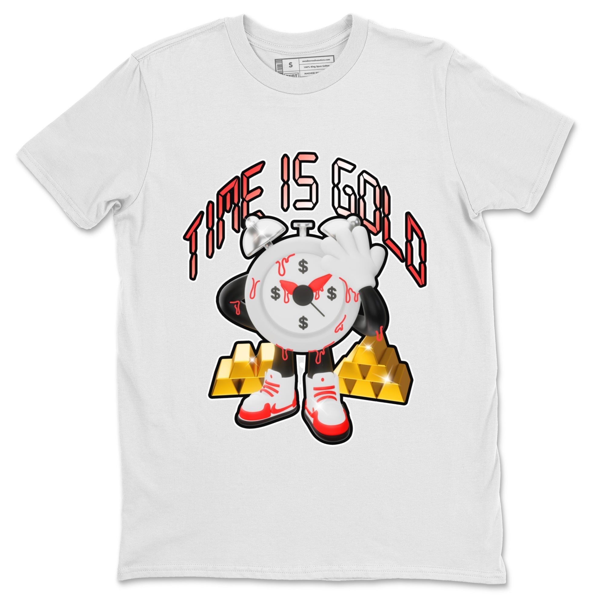 Air Jordan 7 White Infrared shirt to match jordans Time Is Gold Streetwear Sneaker Shirt AJ7 White Infrared Drip Gear Zone Sneaker Matching Clothing Unisex White 2 T-Shirt