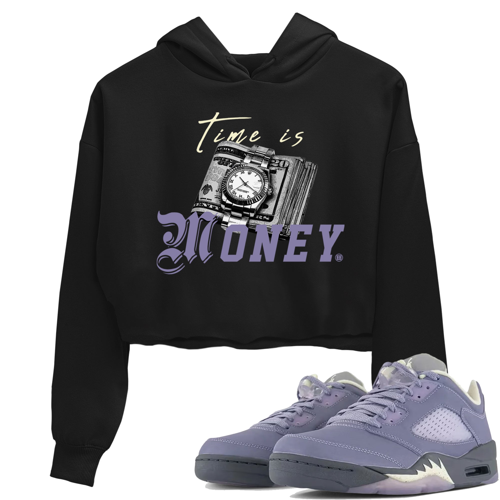 5s Indigo Haze Sneaker Match Tees Time Is Money Sneaker T-Shirt Air Jordan 5 Indigo Haze Sneaker Release Tees Women's Shirts Black 1