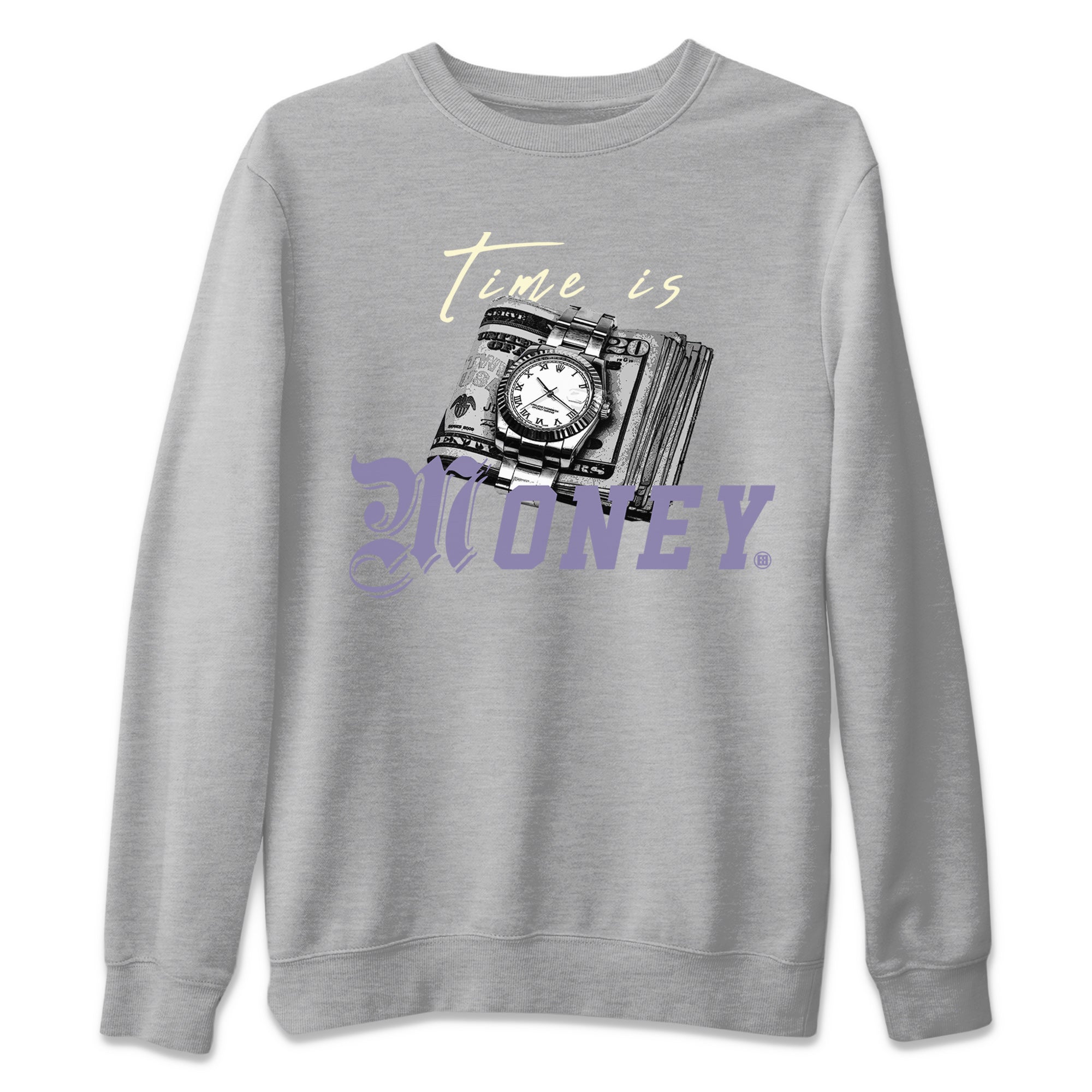 5s Indigo Haze Sneaker Match Tees Time Is Money Sneaker T-Shirt Air Jordan 5 Indigo Haze Sneaker Release Tees Unisex Shirts Heather Grey 2