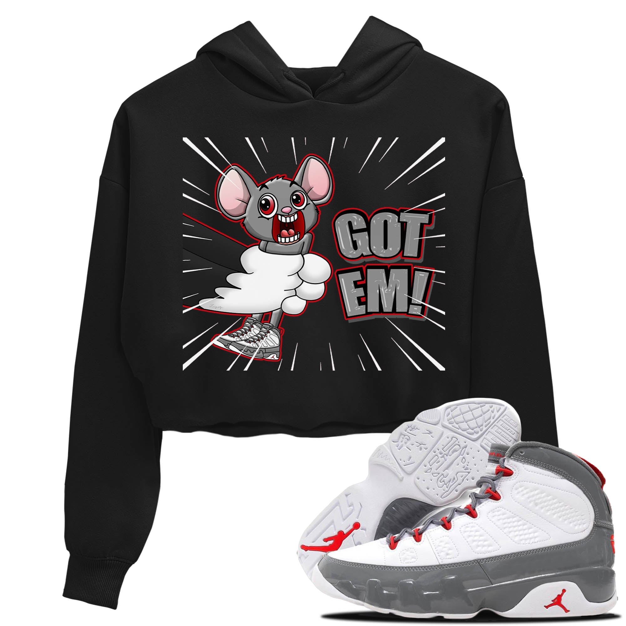 Jordan 9 Fire Red Shirt To Match Jordans T&J Got Em Sneaker Tees Jordan 9 Fire Red Drip Gear Zone Sneaker Matching Clothing Women's Shirts