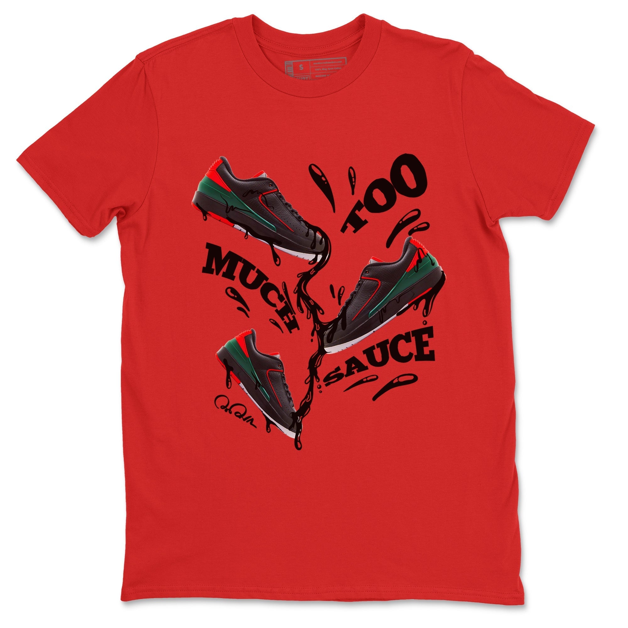Jordan 2 Low Christmas X-mas Holiday special gift shirt to match jordans Too Much Sauce sneaker tees Air Jordan 2 Christmas Drip Gear Zone Unisex Red 2 T-Shirt