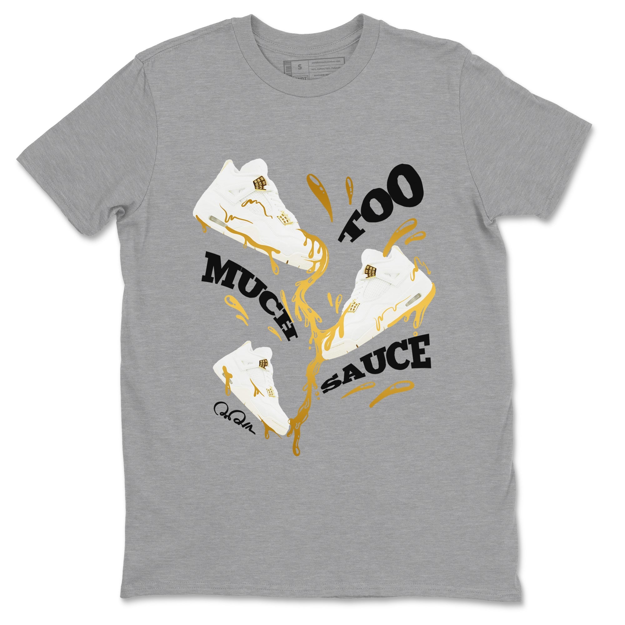 4s Sail 2024 shirt to match jordans Too Much Sauce sneaker tees Air Jordan 4 Sail 2024 Drip Gear Zone unisex cotton Heather Grey 2 crew neck shirt