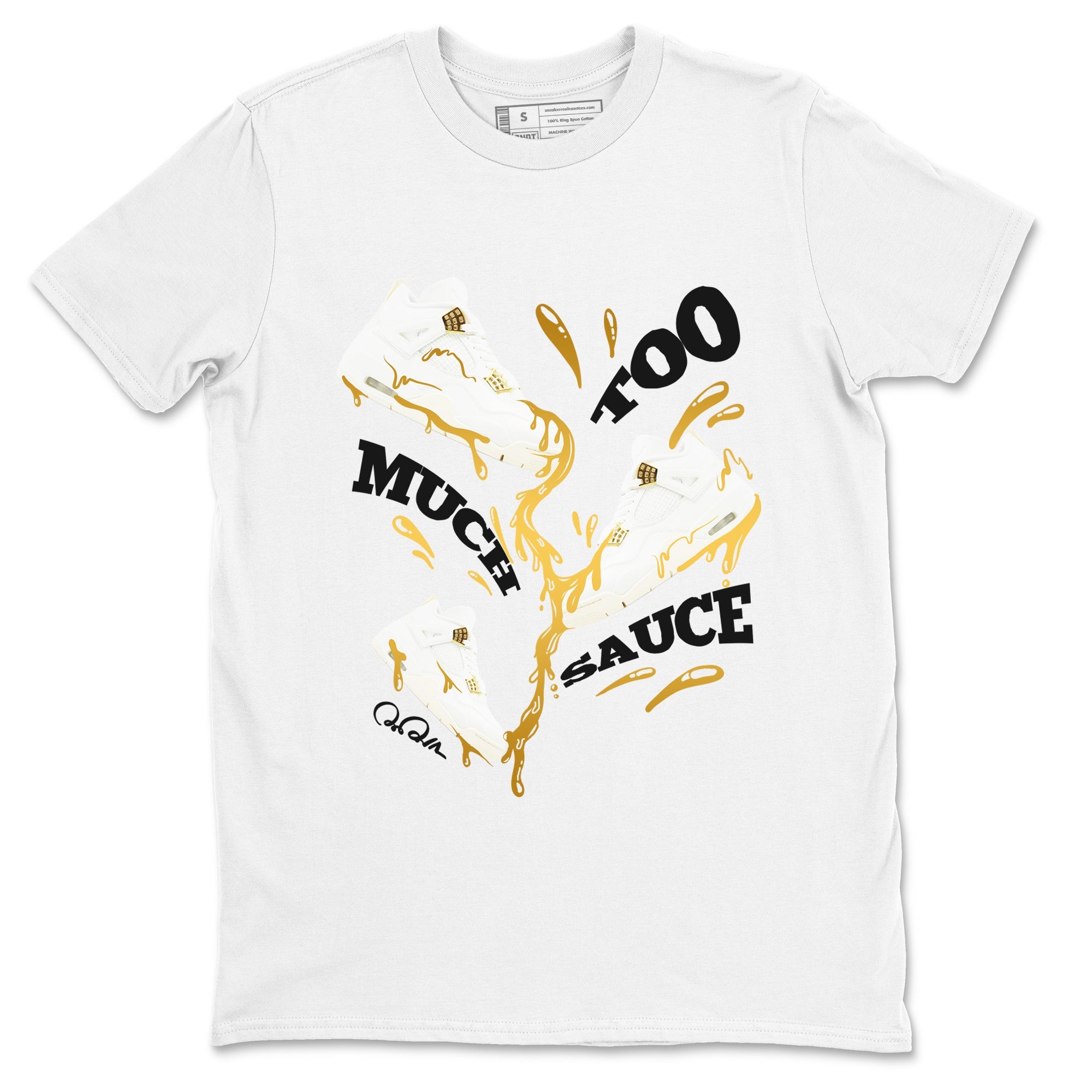 4s Sail 2024 shirt to match jordans Too Much Sauce sneaker tees Air Jordan 4 Sail 2024 Drip Gear Zone unisex cotton White 2 crew neck shirt