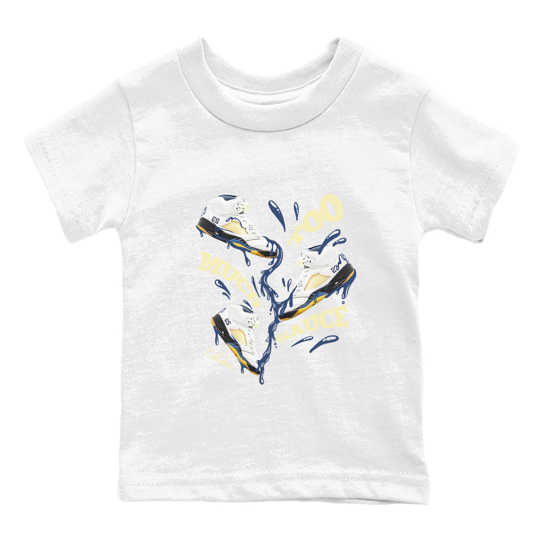 Air Jordan 5 A Ma Maniere x Photon Dust shirt to match jordans Too Much Sauce sneaker tees Jordan 5 A Ma Maniere "Dawn" Drip Gear Zone Baby Toddler White 2 T-Shirt