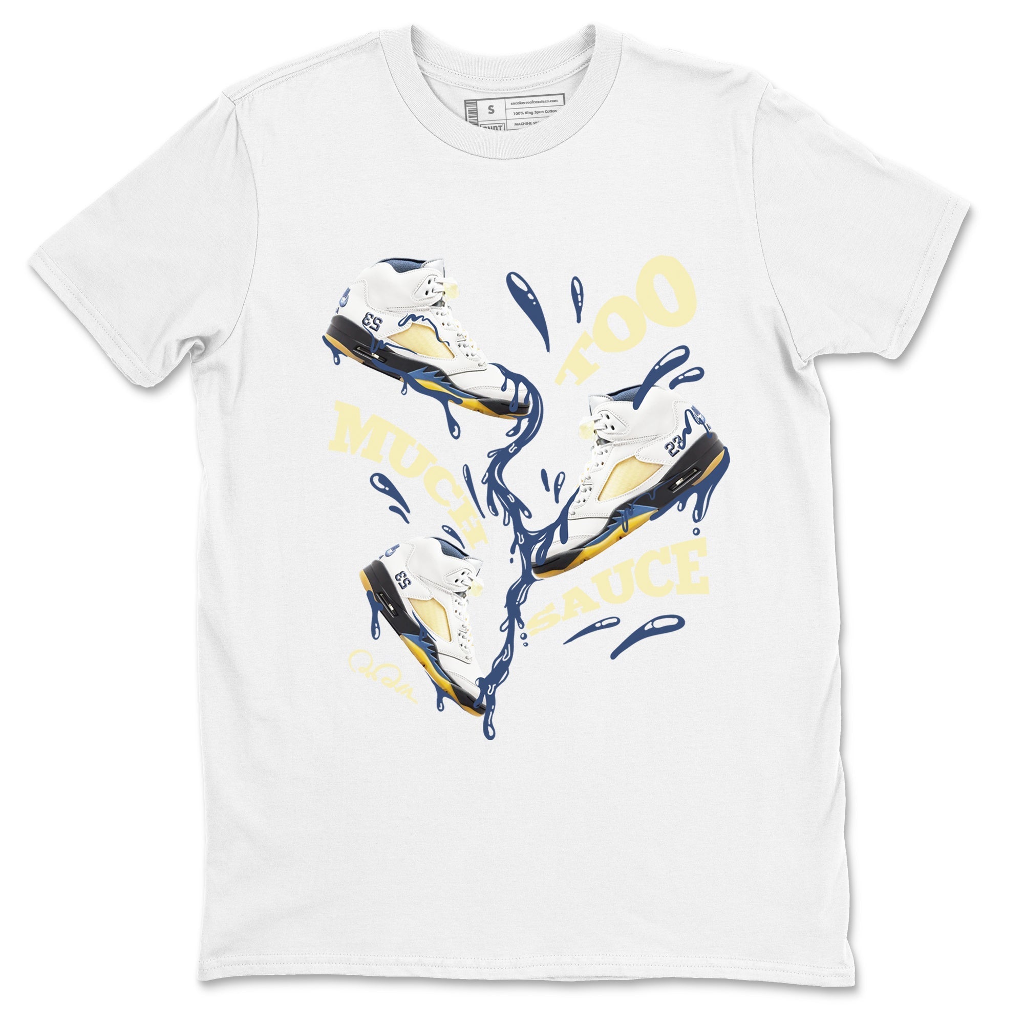 Air Jordan 5 A Ma Maniere x Photon Dust shirt to match jordans Too Much Sauce sneaker tees Jordan 5 A Ma Maniere "Dawn" Drip Gear Zone Unisex White 2 T-Shirt