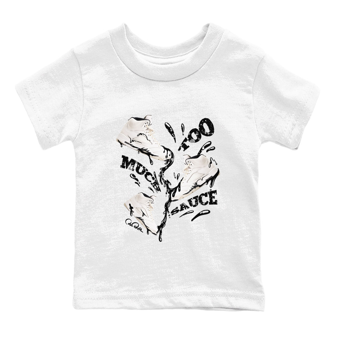 5s Sail shirt to match jordans Too Much Sauce sneaker tees Air Jordan 5 Sail Drip Gear Zone baby toddler White 2 cotton Shirt
