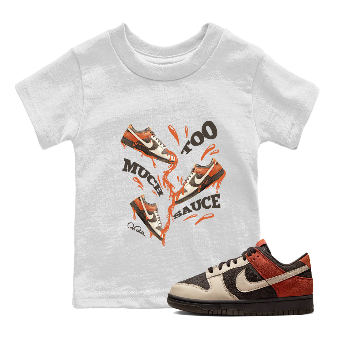 Dunk Red Panda shirt to match jordans Too Much Sauce sneaker tees Nike Dunk LowRed Panda Drip Gear Zone Sneaker T-Shirts Youth and Baby White 1 T-Shirt