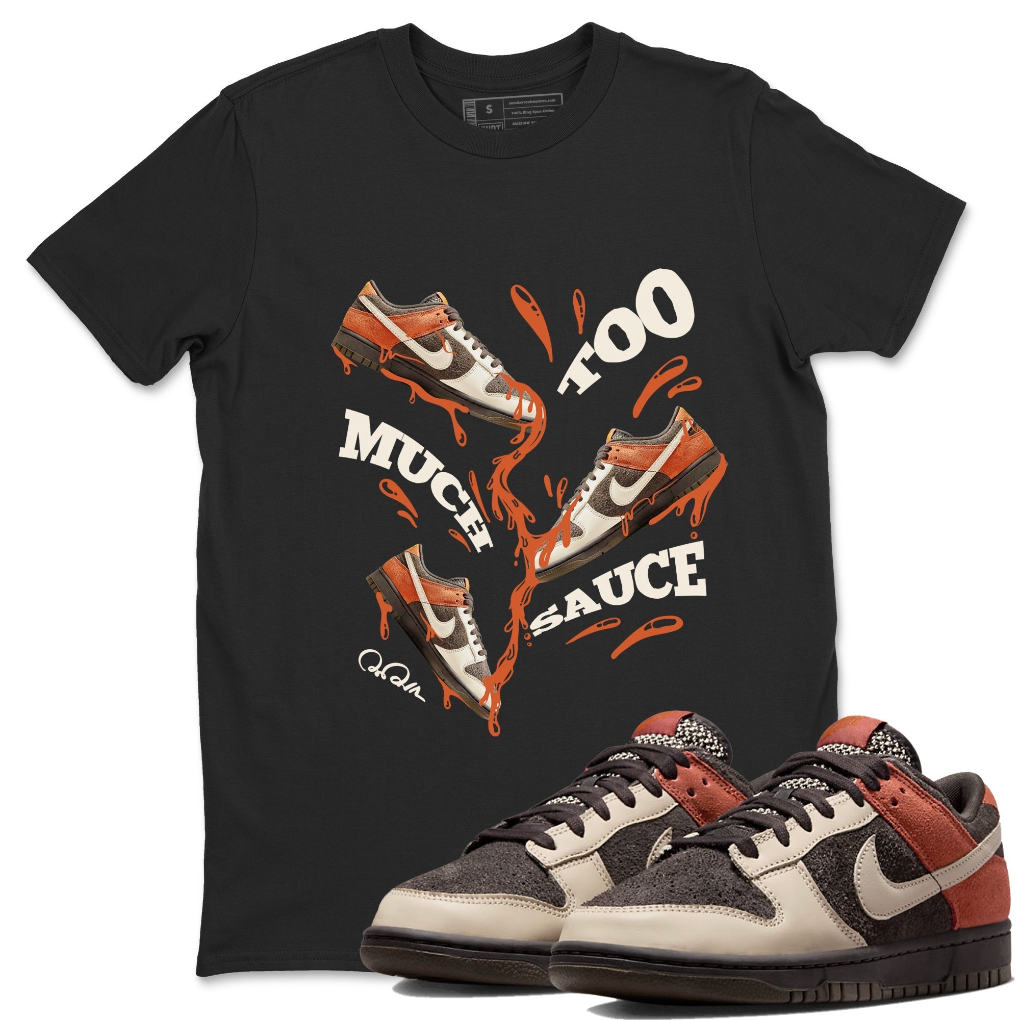 Dunk Red Panda shirt to match jordans Too Much Sauce sneaker tees Nike Dunk LowRed Panda Drip Gear Zone Sneaker T-Shirts Crew Neck Casual Fit Black 1 T-Shirt