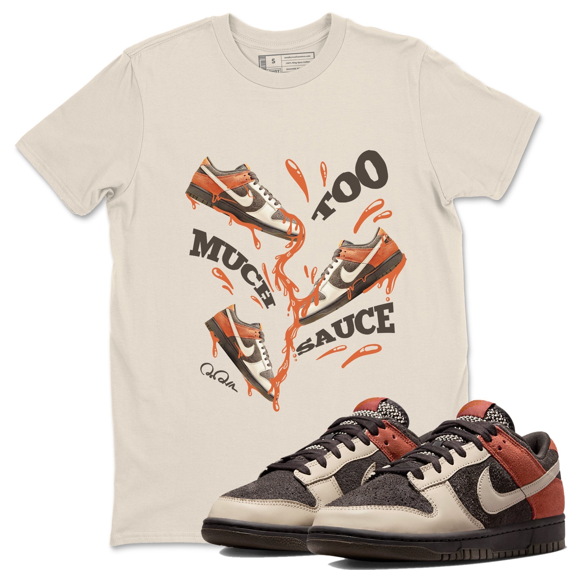 Dunk Red Panda shirt to match jordans Too Much Sauce sneaker tees Nike Dunk LowRed Panda Drip Gear Zone Sneaker T-Shirts Crew Neck Casual Fit Natural 1 T-Shirt