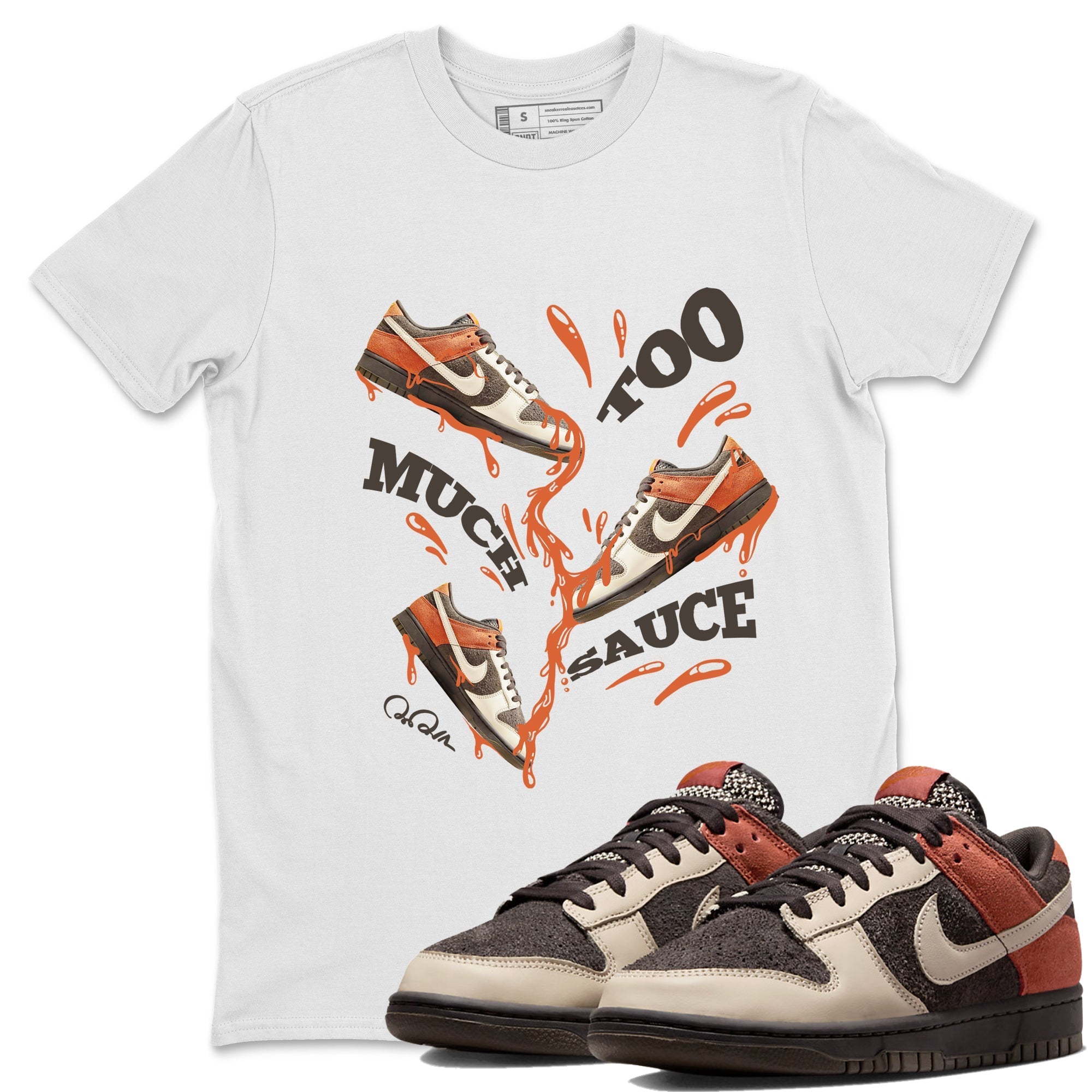 Dunk Red Panda shirt to match jordans Too Much Sauce sneaker tees Nike Dunk LowRed Panda Drip Gear Zone Sneaker T-Shirts Crew Neck Casual Fit White 1 T-Shirt
