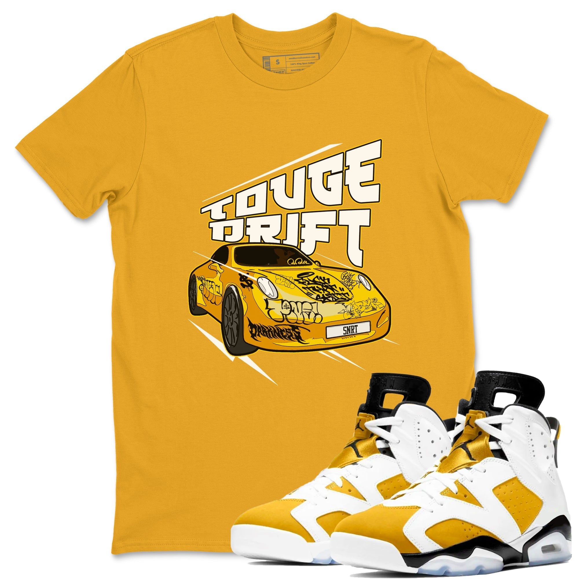 Air Jordan 6 Yellow Ochre shirt to match jordans Touge Drift sneaker tees streetwear brand AJ6 Yellow Ochre Drip Gear Zone Brand Unisex Gold 1 T-Shirt