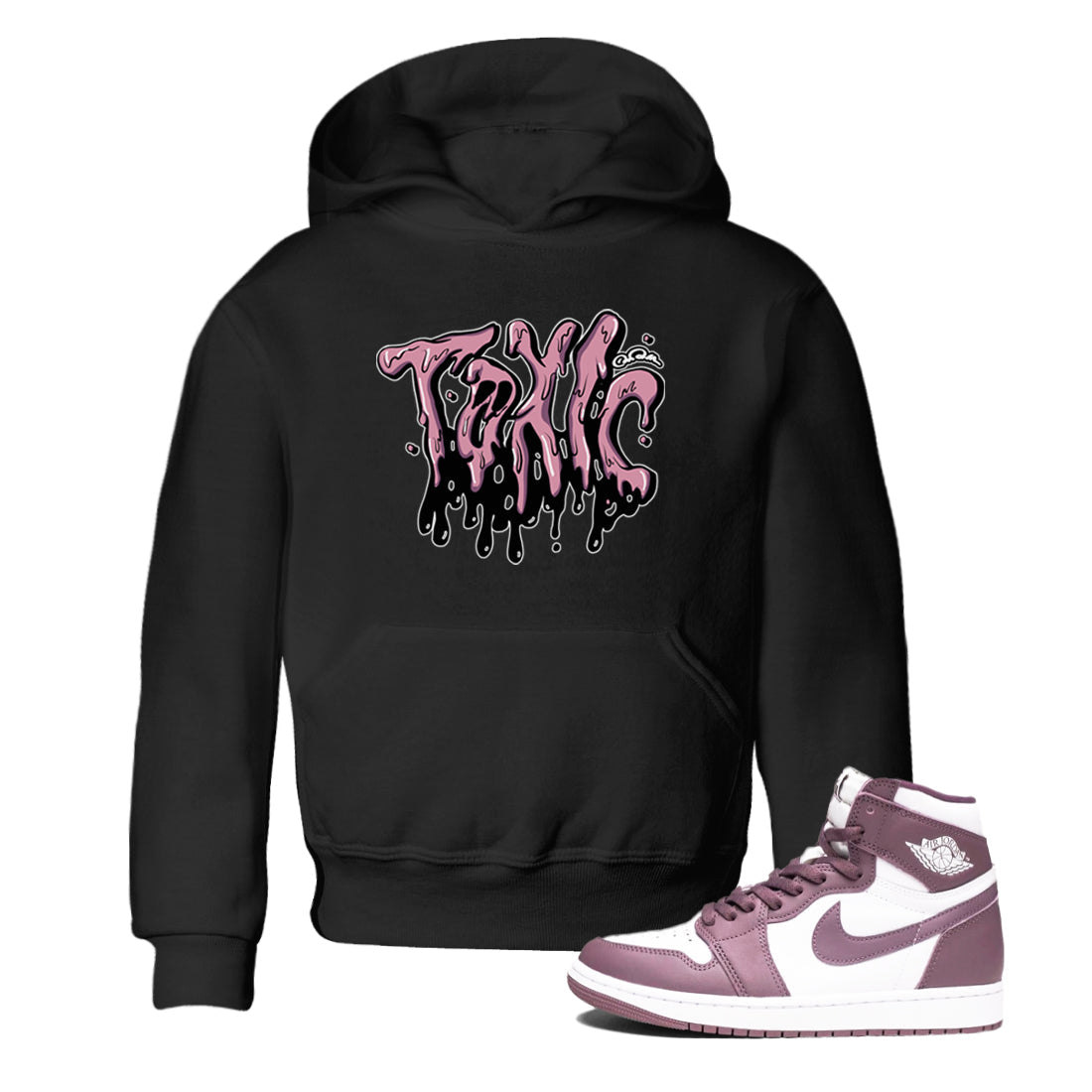 Air Jordan 1 Mauve shirt to match jordans Toxic crew neck streetwear t-shirt AJ1Mauve Drip Gear Zone Baby Toddler Black 1 Sneaker Matching Tee