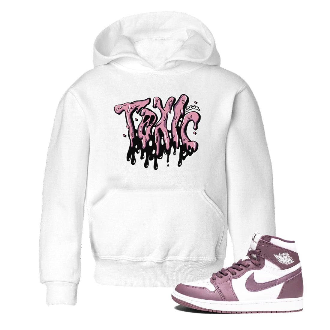 Air Jordan 1 Mauve shirt to match jordans Toxic crew neck streetwear t-shirt AJ1Mauve Drip Gear Zone Baby Toddler White 1 Sneaker Matching Tee