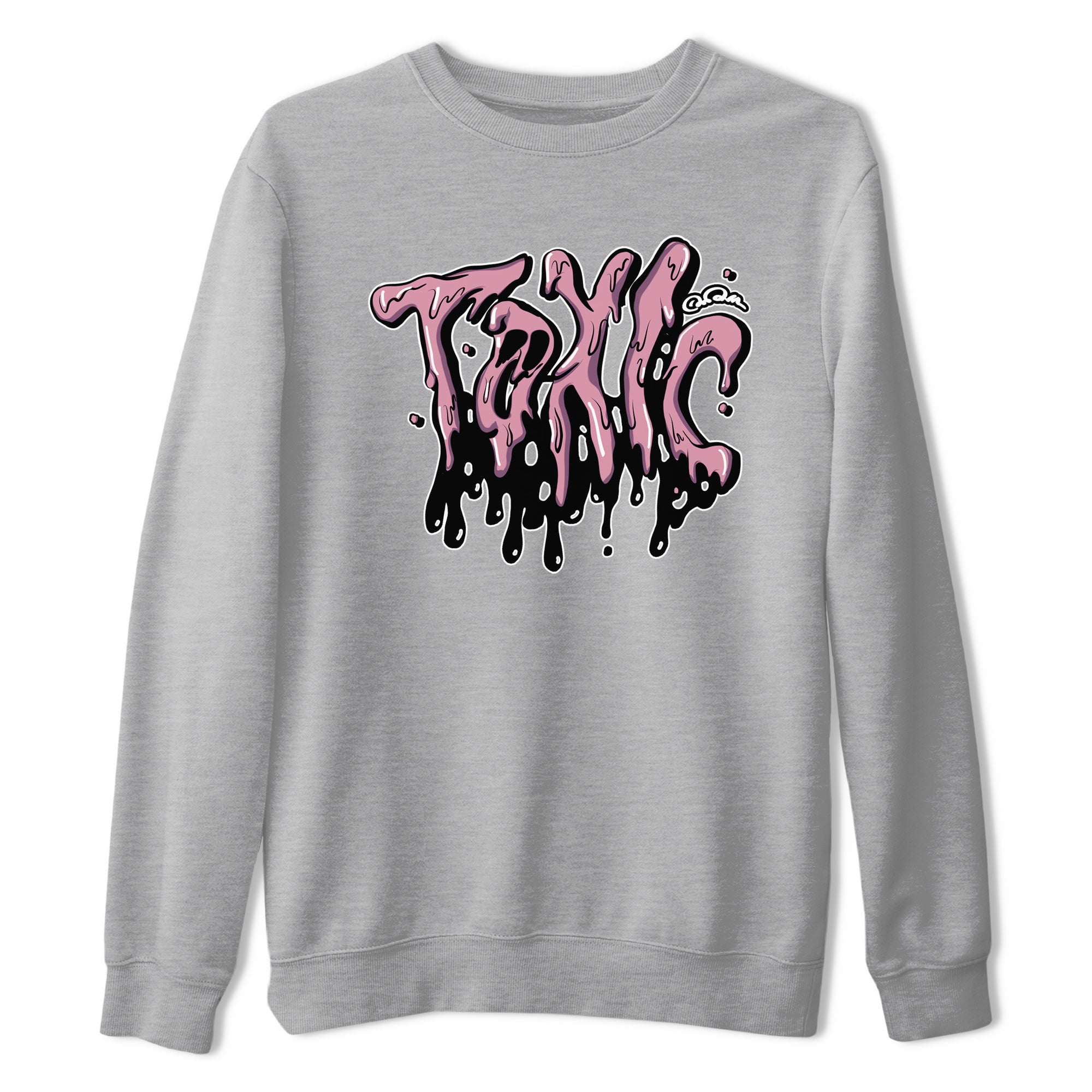 Air Jordan 1 Mauve shirt to match jordans Toxic crew neck streetwear t-shirt AJ1Mauve Drip Gear Zone Unisex Heather Grey 2 Sneaker Matching Tee