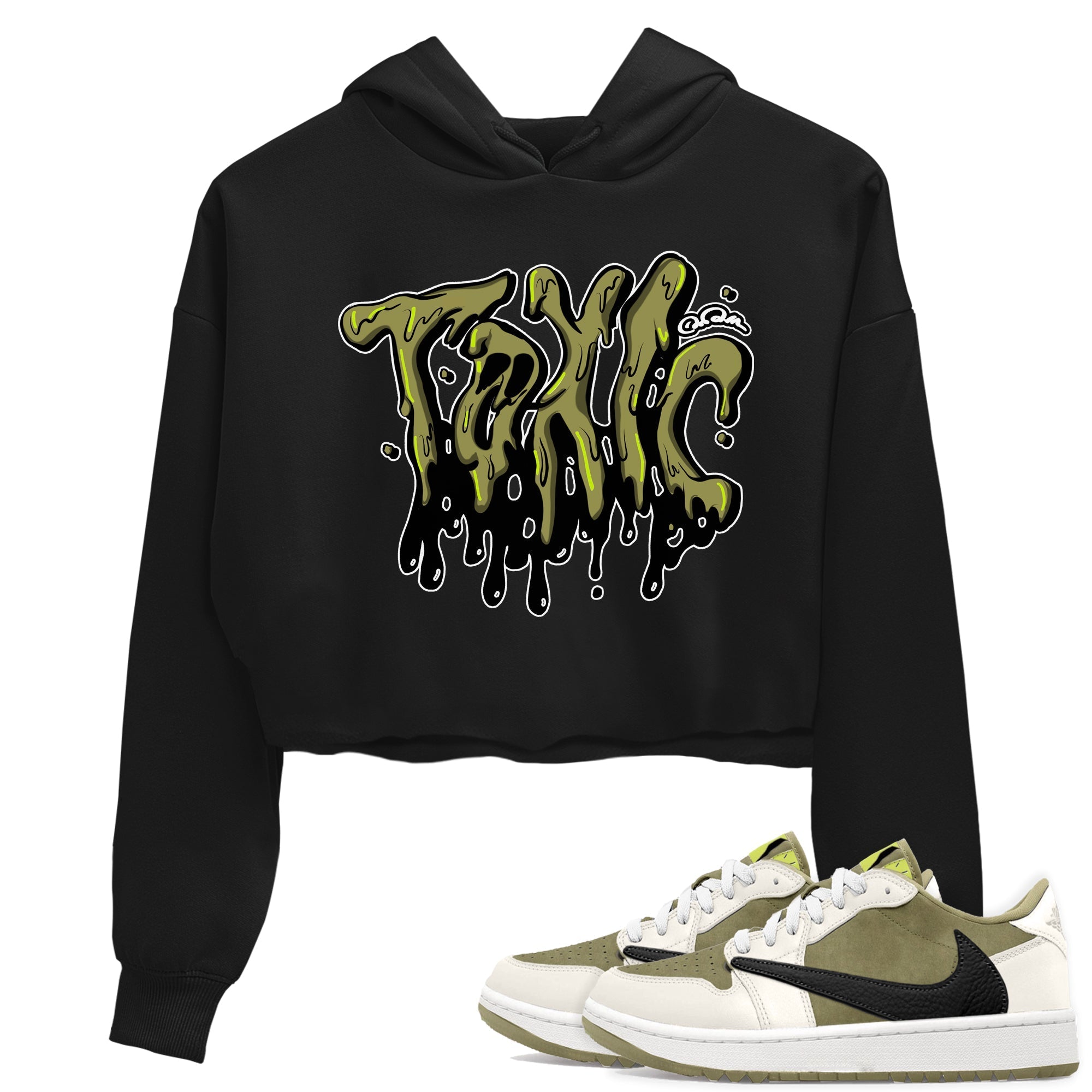Air Jordan 1 Travis Scott Golf shirt to match jordans Toxic Streetwear Sneaker Shirt AJ1 lowTravis Scott Golf Drip Gear Zone Sneaker Matching Clothing Black 1 Crop T-Shirt