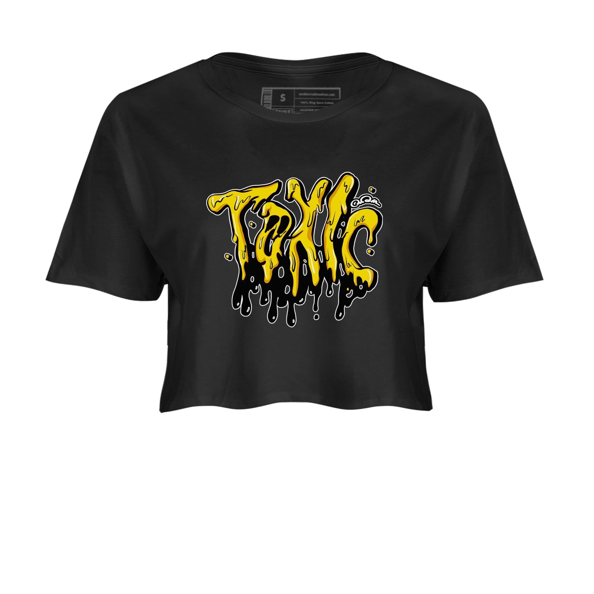 1s Yellow Ochre shirt to match jordans Toxic sneaker tees streetwear brand Air Jordan 1 Yellow Ochre Drip Gear Zone Brand Black 2 crop length shirt