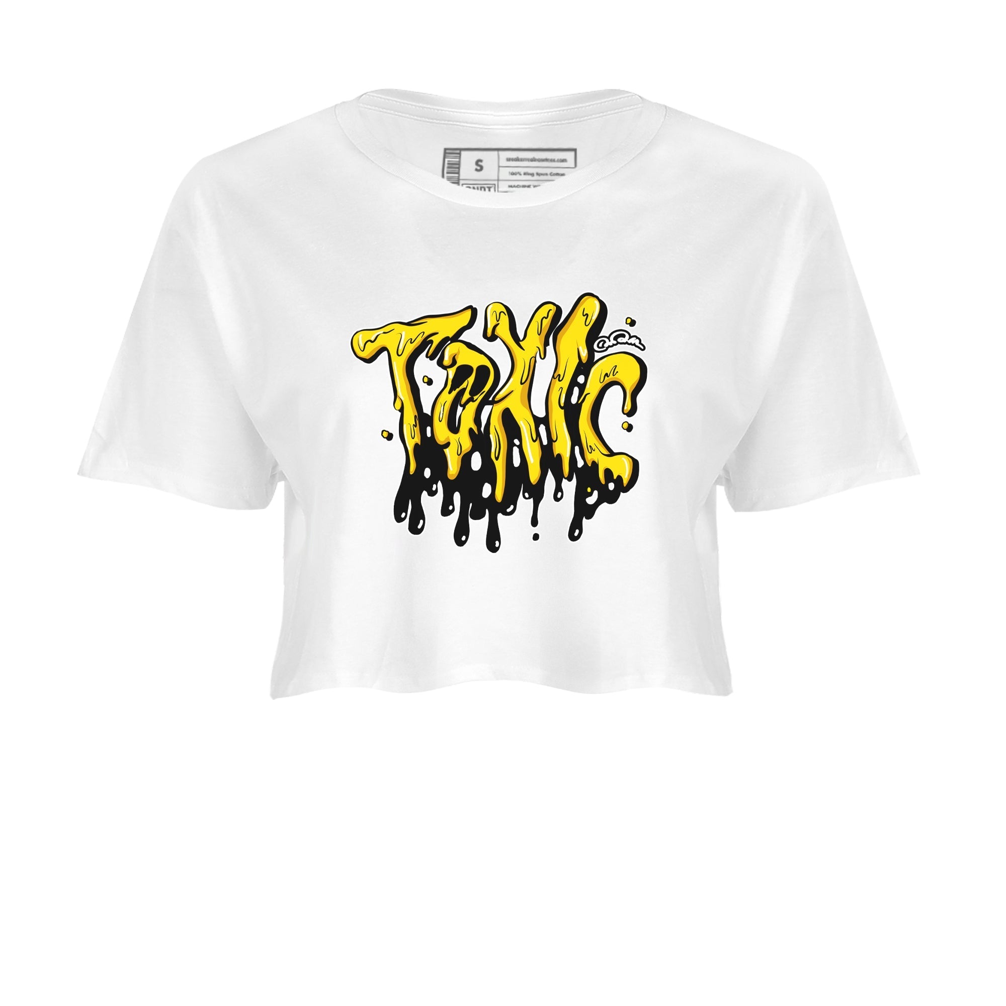 1s Yellow Ochre shirt to match jordans Toxic sneaker tees streetwear brand Air Jordan 1 Yellow Ochre Drip Gear Zone Brand White 2 crop length shirt