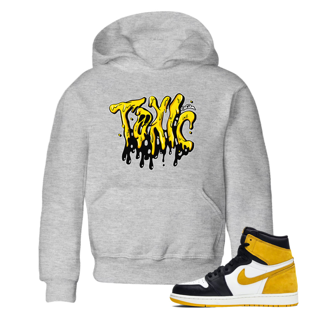 1s Yellow Ochre shirt to match jordans Toxic sneaker tees streetwear brand Air Jordan 1 Yellow Ochre Drip Gear Zone Brand baby toddler Heather Grey 1 cotton Shirt