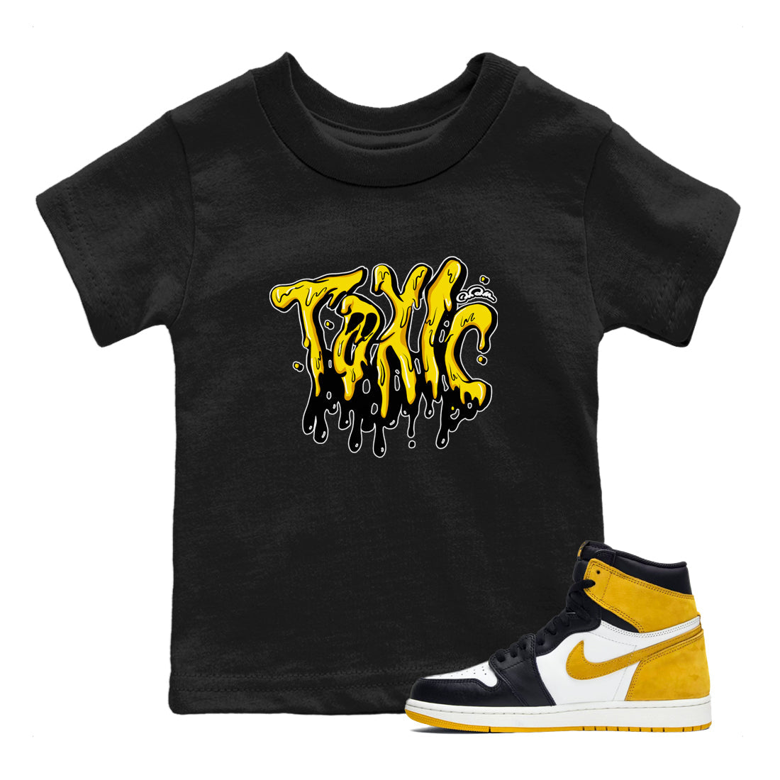 1s Yellow Ochre shirt to match jordans Toxic sneaker tees streetwear brand Air Jordan 1 Yellow Ochre Drip Gear Zone Brand baby toddler Black 1 cotton Shirt