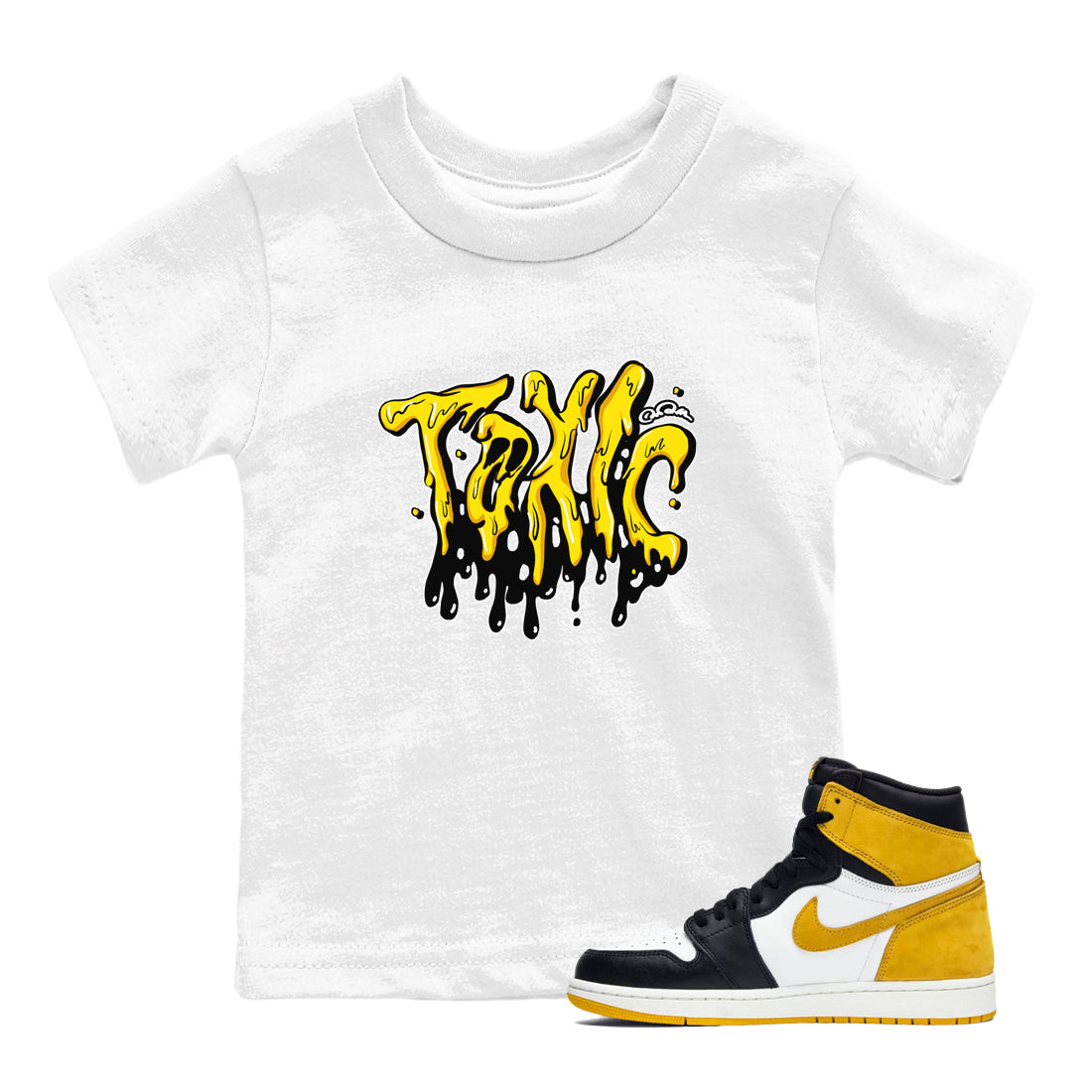 1s Yellow Ochre shirt to match jordans Toxic sneaker tees streetwear brand Air Jordan 1 Yellow Ochre Drip Gear Zone Brand baby toddler White 1 cotton Shirt