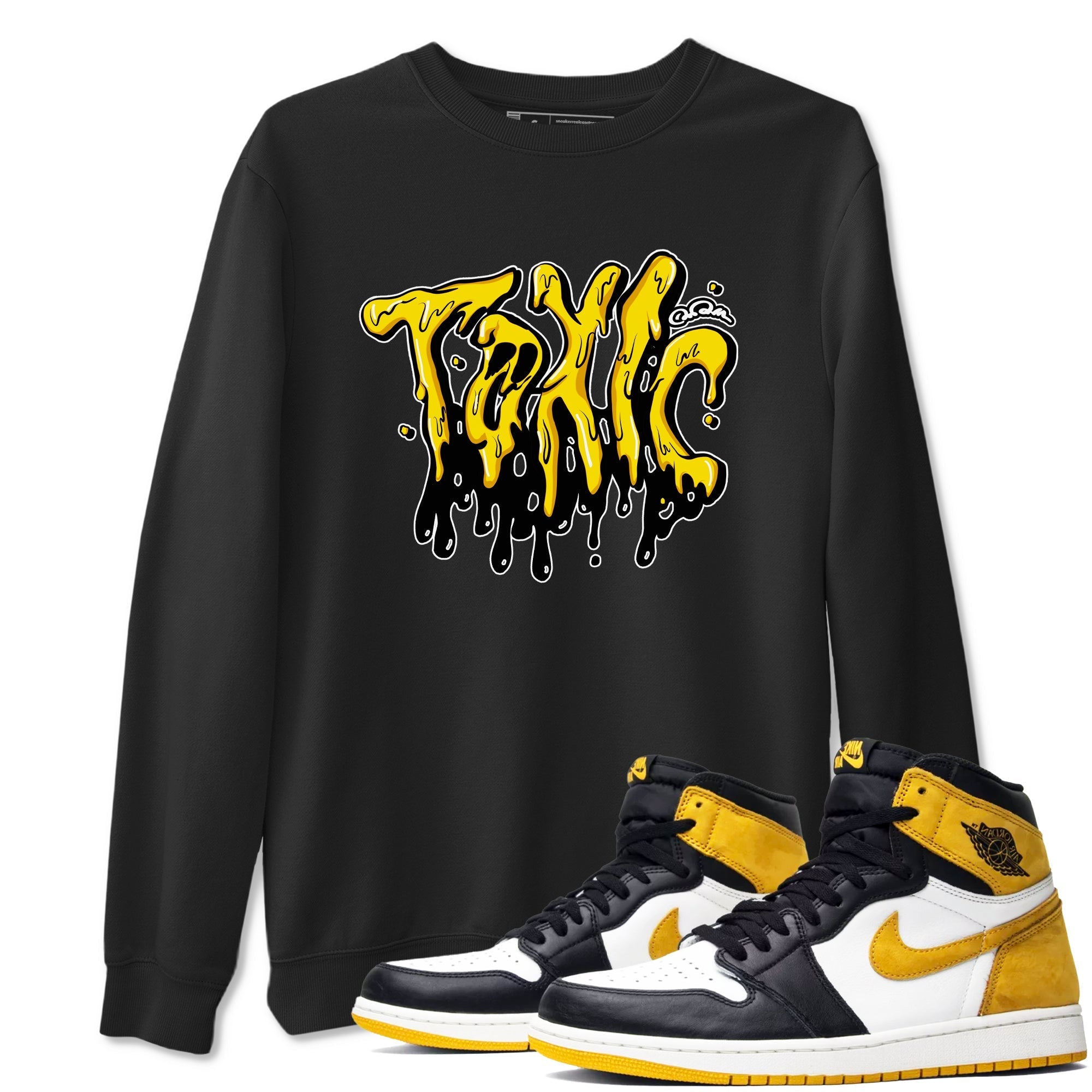 1s Yellow Ochre shirt to match jordans Toxic sneaker tees streetwear brand Air Jordan 1 Yellow Ochre Drip Gear Zone Brand unisex cotton Black 1 crew neck shirt
