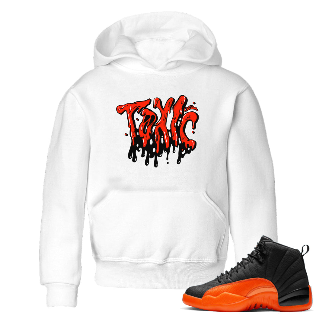 Air Jordan 12 Brilliant Orange Sneaker Match Tees Toxic Streetwear Sneaker Shirt AJ12 Brilliant Orange Sneaker Release Tees Kids Shirts White 1