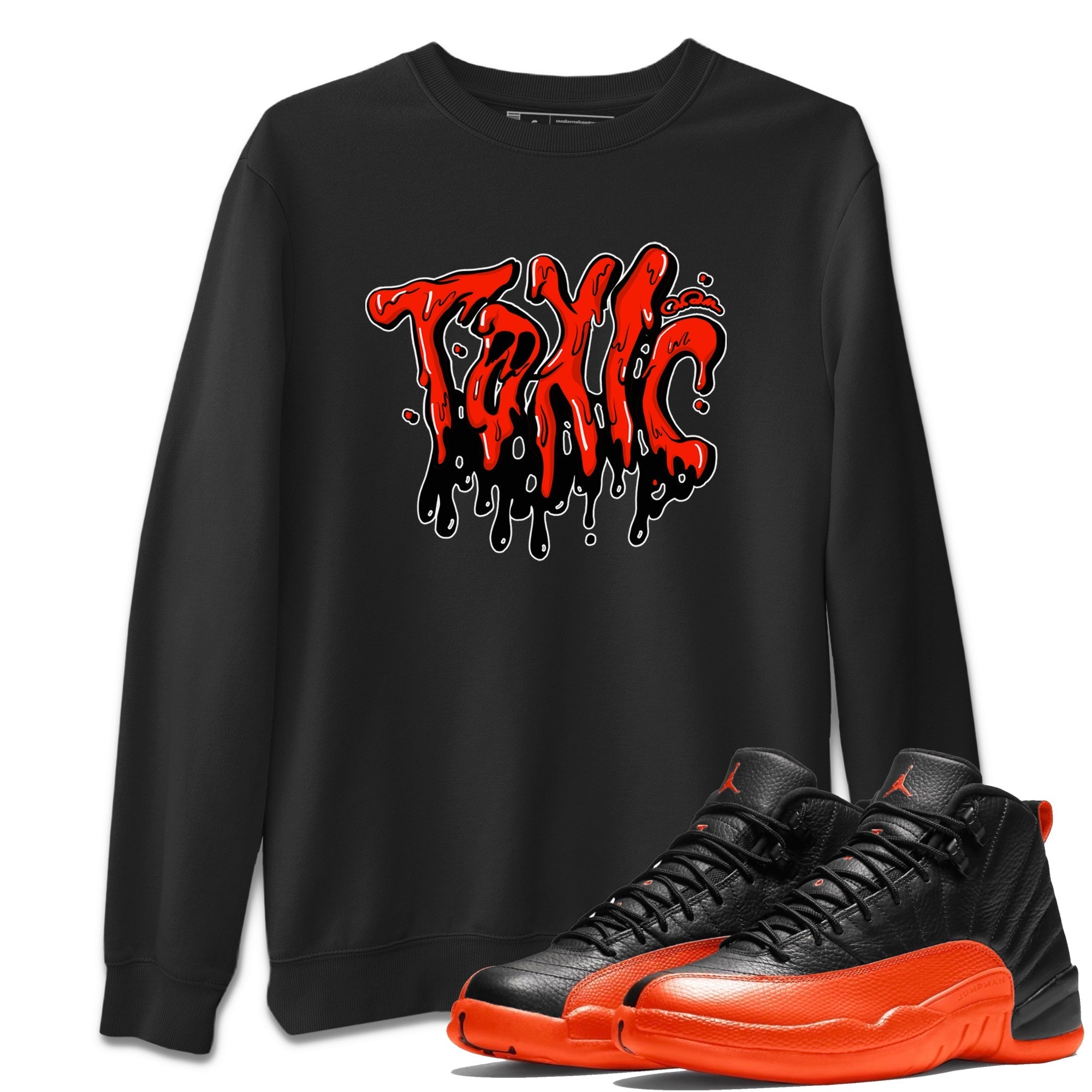 Air Jordan 12 Brilliant Orange Sneaker Match Tees Toxic Streetwear Sneaker Shirt AJ12 Brilliant Orange Sneaker Release Tees Unisex Shirts Black 1