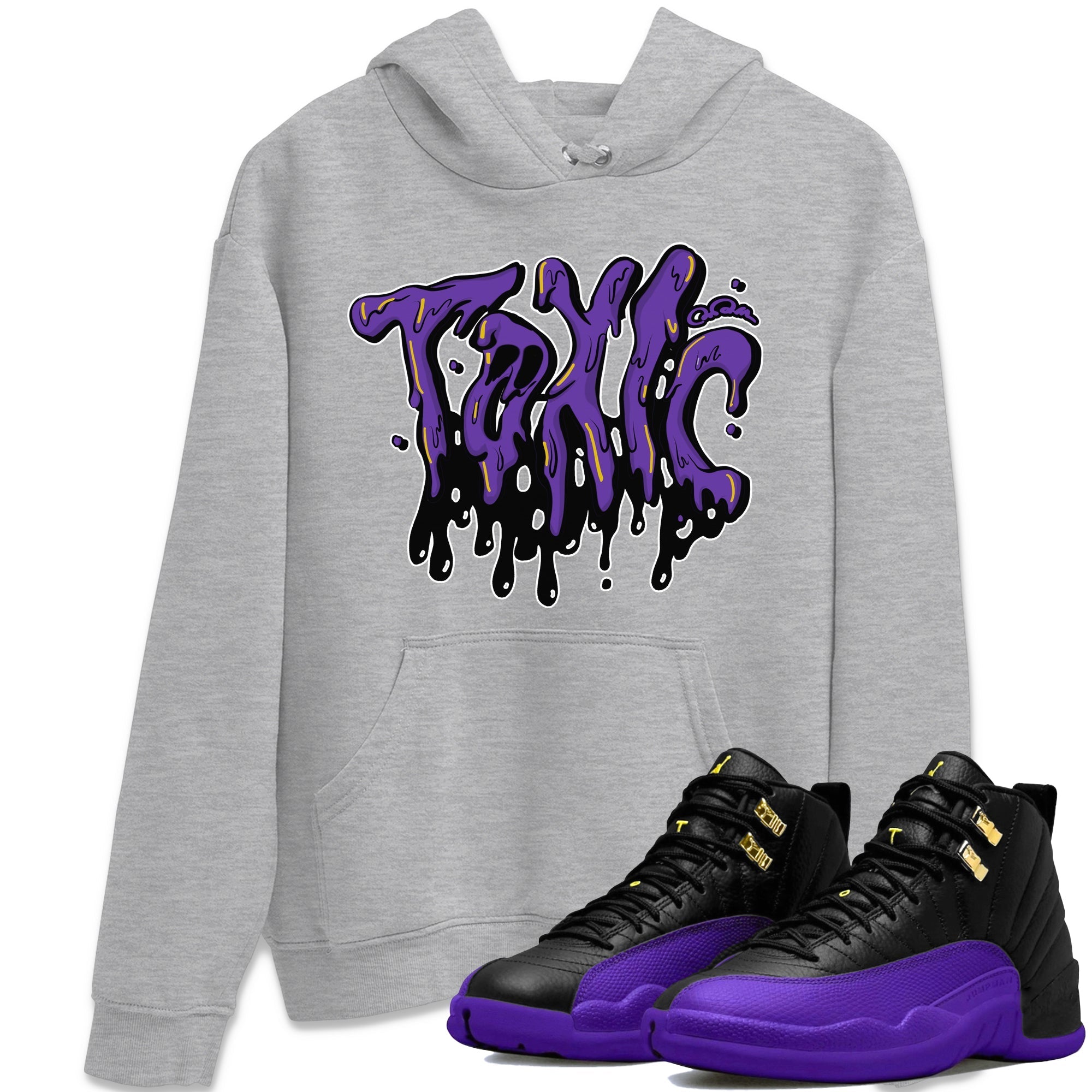 Air Jordan 12 Field Purple Sneaker Match Tees Toxic Streetwear Sneaker Shirt AJJordan 12 Lakers Sneaker Release Tees Unisex Shirts Heather Grey 1