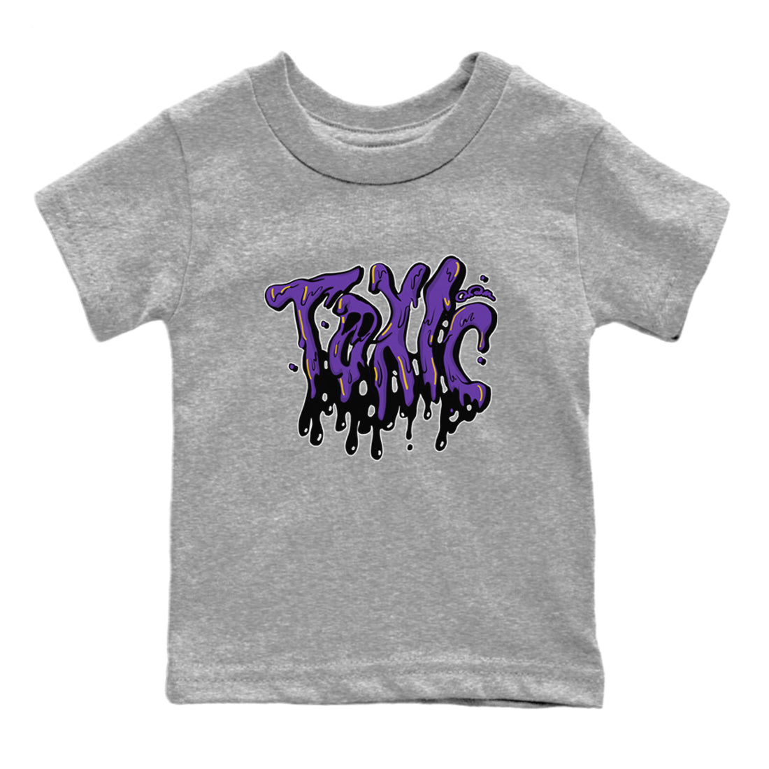 Air Jordan 12 Field Purple Sneaker Match Tees Toxic Streetwear Sneaker Shirt AJJordan 12 Lakers Sneaker Release Tees Kids Shirts Heather Grey 2