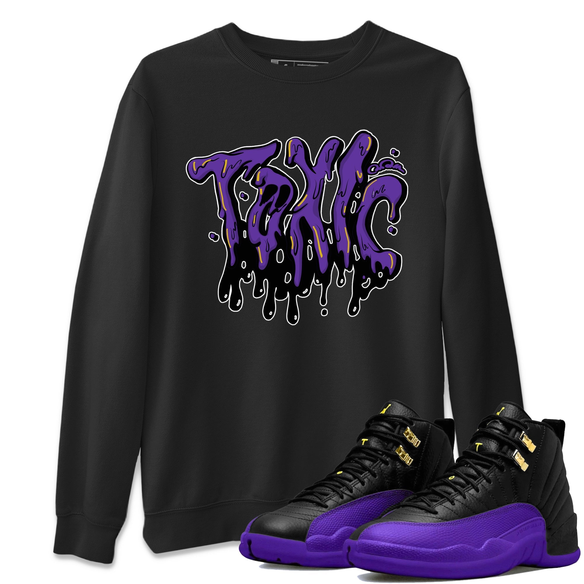 Air Jordan 12 Field Purple Sneaker Match Tees Toxic Streetwear Sneaker Shirt AJJordan 12 Lakers Sneaker Release Tees Unisex Shirts Black 1