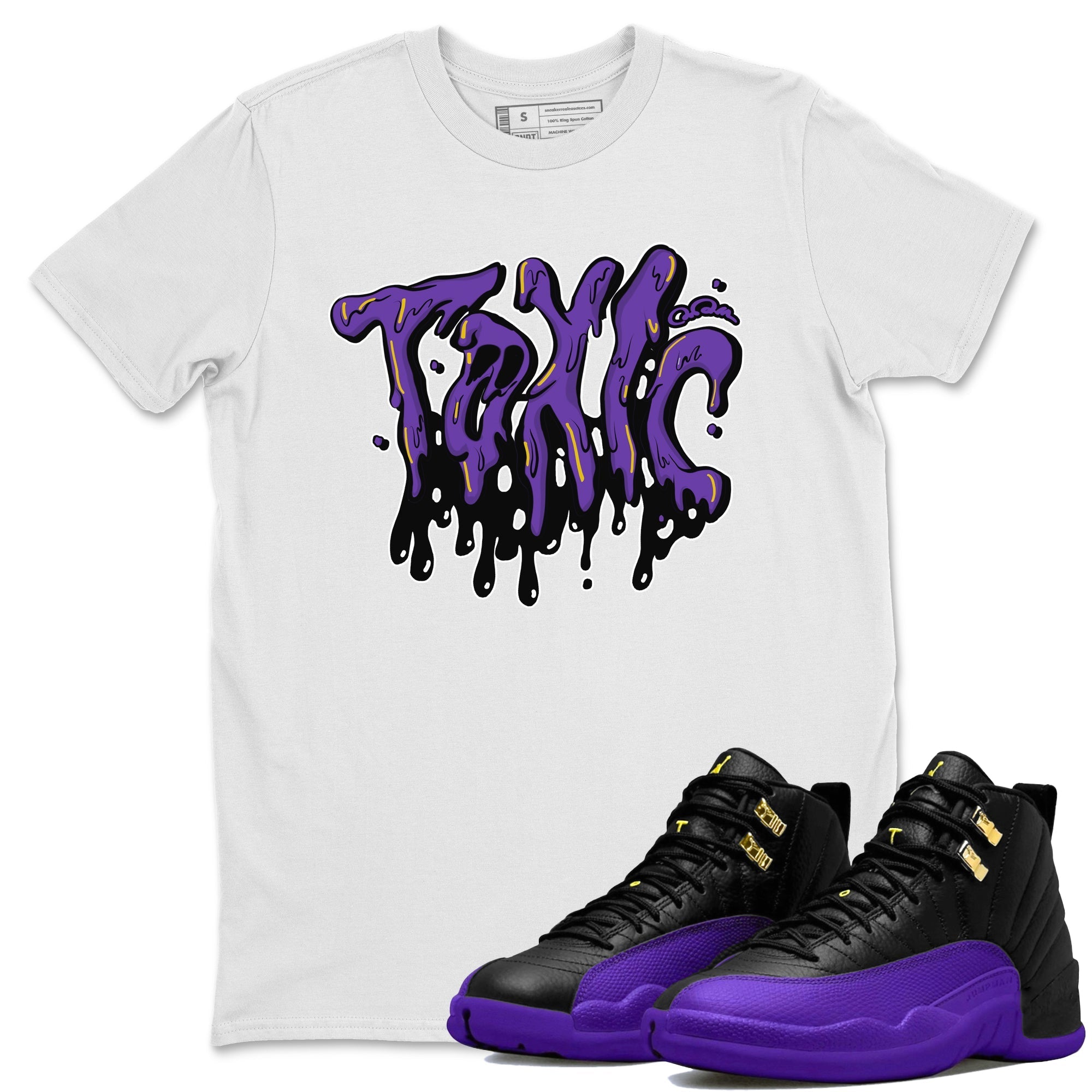 Air Jordan 12 Field Purple Sneaker Match Tees Toxic Streetwear Sneaker Shirt AJJordan 12 Lakers Sneaker Release Tees Unisex Shirts White 1