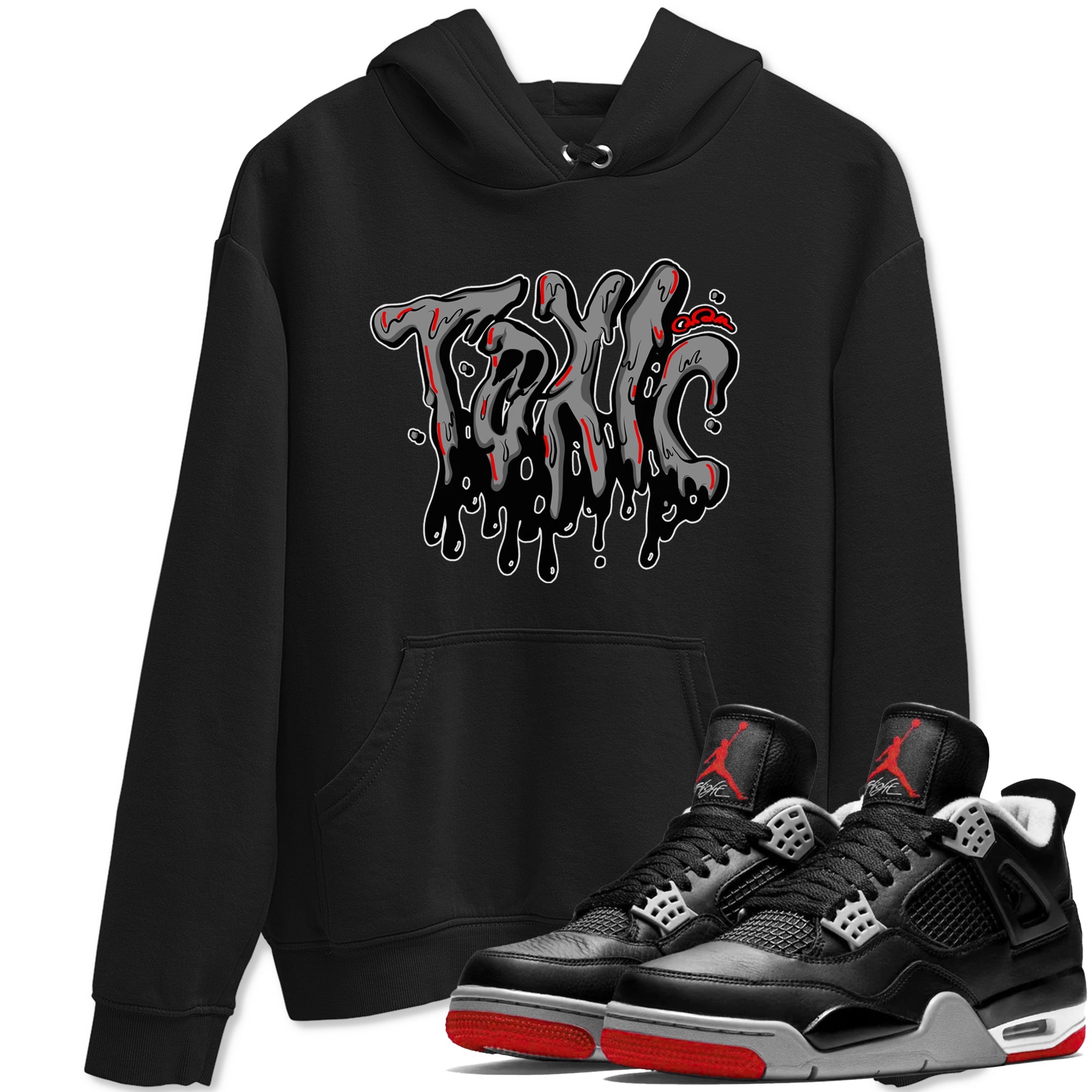 Air Jordan 4 Bred Reimagined shirt to match jordans Toxic sneaker tees AJ4 Bred Reimagined Drip Gear Zone unisex cotton Black 1 crew neck shirt