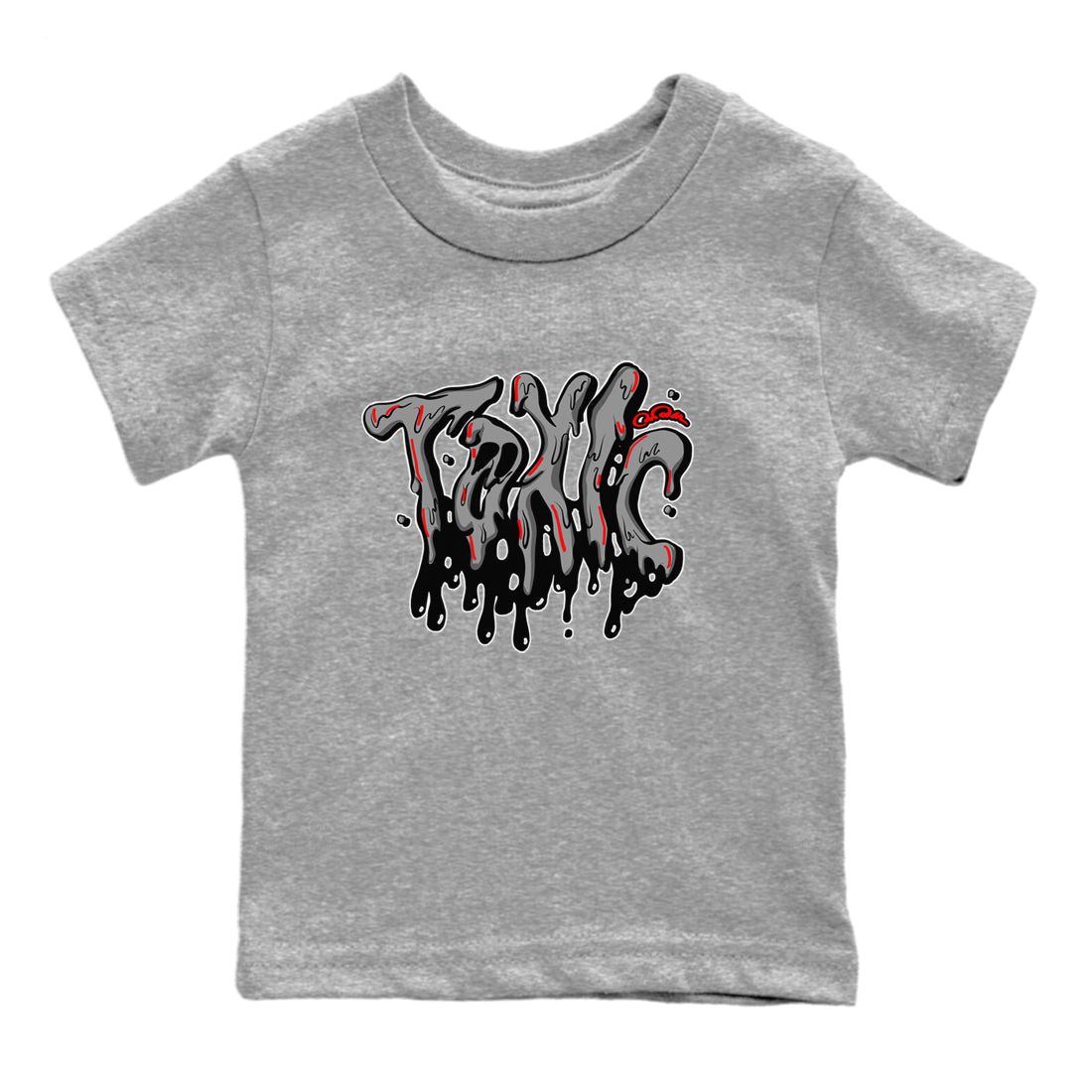 Air Jordan 4 Bred Reimagined shirt to match jordans Toxic sneaker tees AJ4 Bred Reimagined Drip Gear Zone baby toddler Heather Grey 2 cotton Shirt