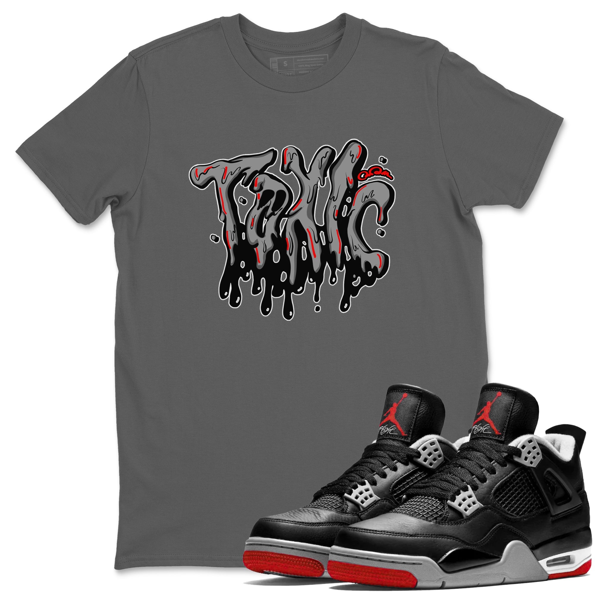 Air Jordan 4 Bred Reimagined shirt to match jordans Toxic sneaker tees AJ4 Bred Reimagined Drip Gear Zone unisex cotton Cool Grey 1 crew neck shirt