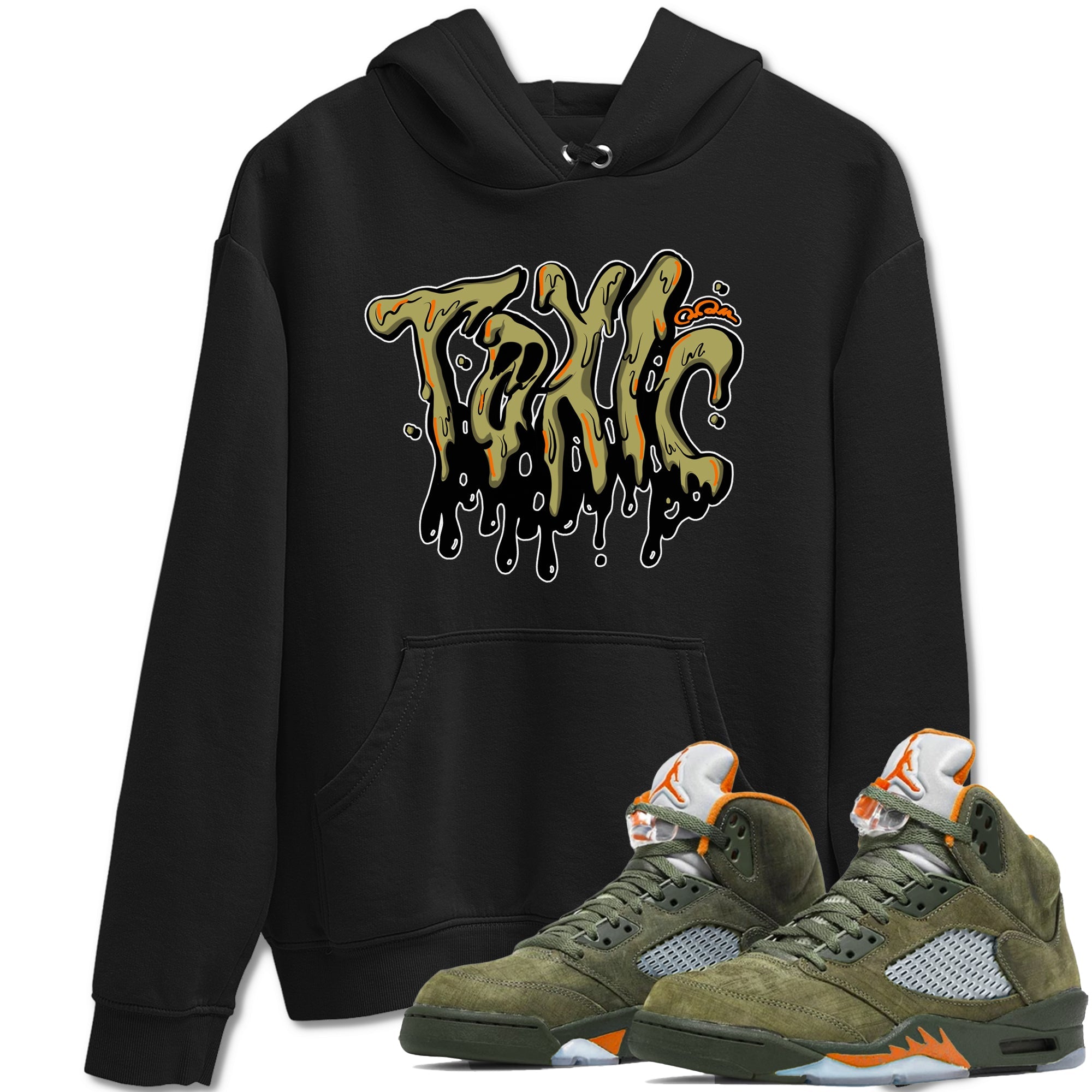 Air Jordan 5 Olive shirt to match jordans Toxic sneaker tees AJ5 Olive Drip Gear Zone unisex cotton Black 1 crew neck shirt
