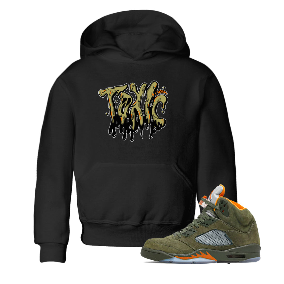 Air Jordan 5 Olive shirt to match jordans Toxic sneaker tees AJ5 Olive Drip Gear Zone baby toddler Black 1 cotton Shirt