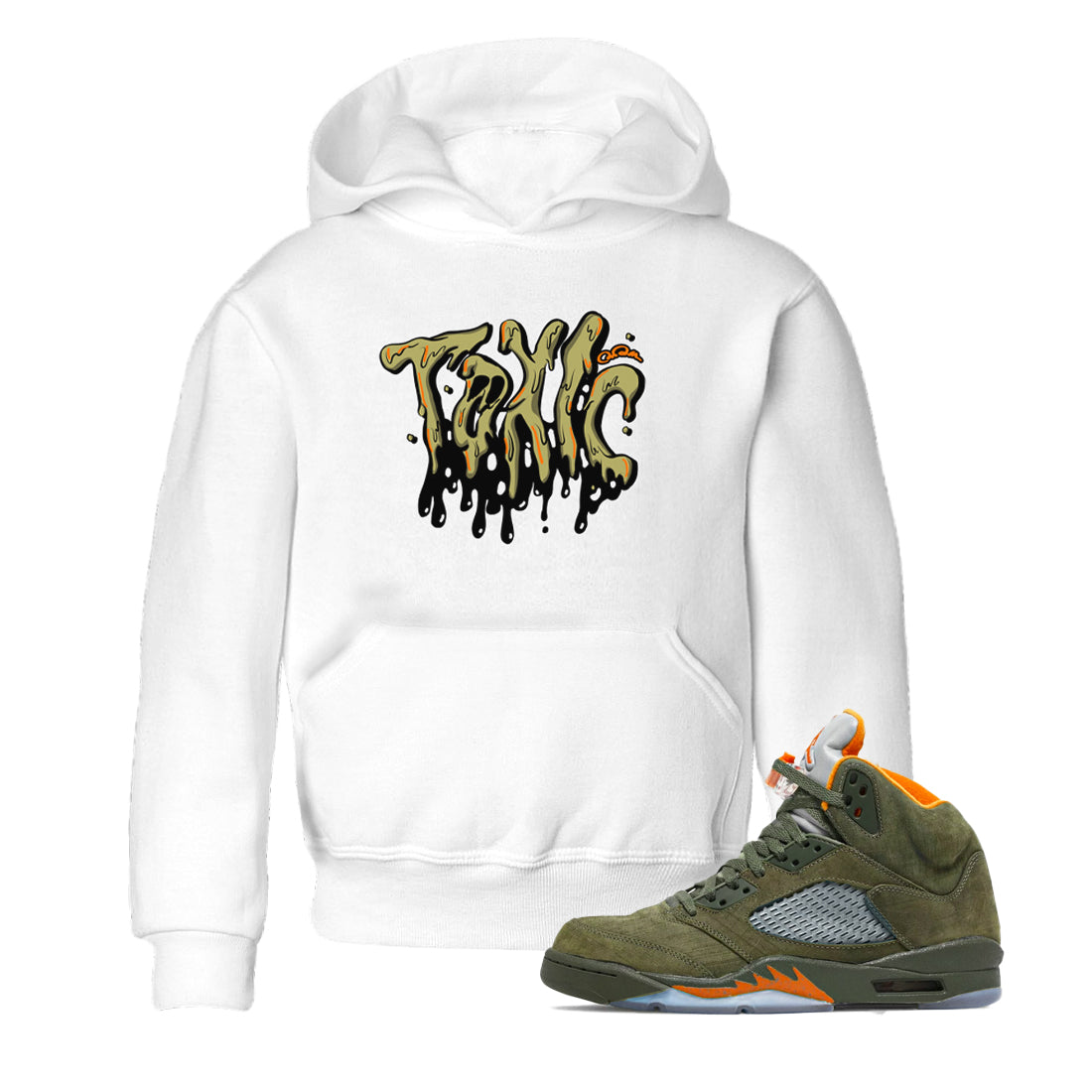 Air Jordan 5 Olive shirt to match jordans Toxic sneaker tees AJ5 Olive Drip Gear Zone baby toddler White 1 cotton Shirt