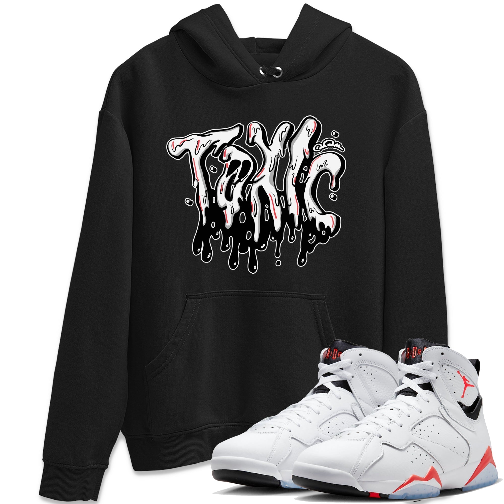 Air Jordan 7 Infrared Sneaker Match Tees Toxic Streetwear Sneaker Shirt AJ7 Infrared Sneaker Release Tees Unisex Shirts Black 1