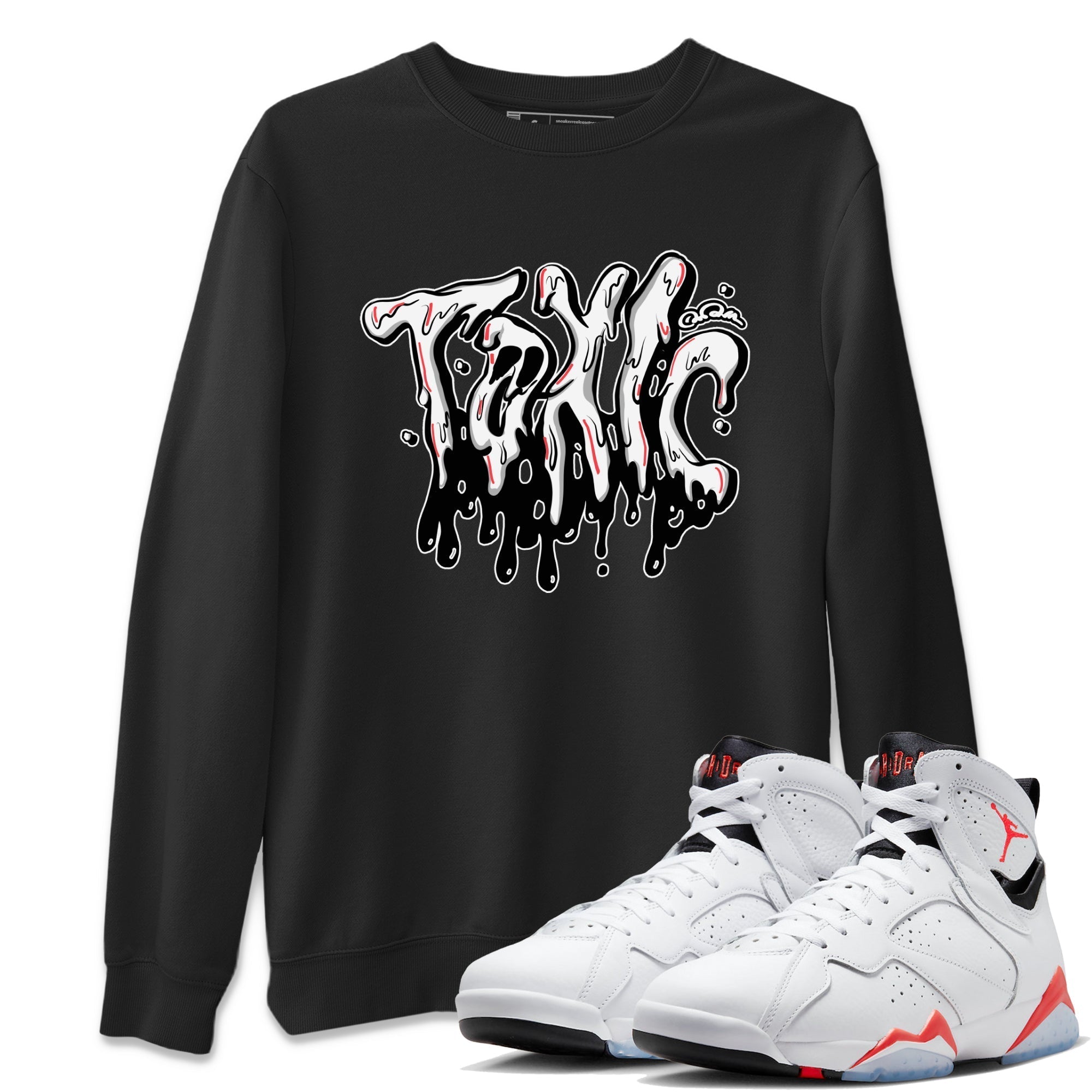 Air Jordan 7 Infrared Sneaker Match Tees Toxic Streetwear Sneaker Shirt AJ7 Infrared Sneaker Release Tees Unisex Shirts Black 1