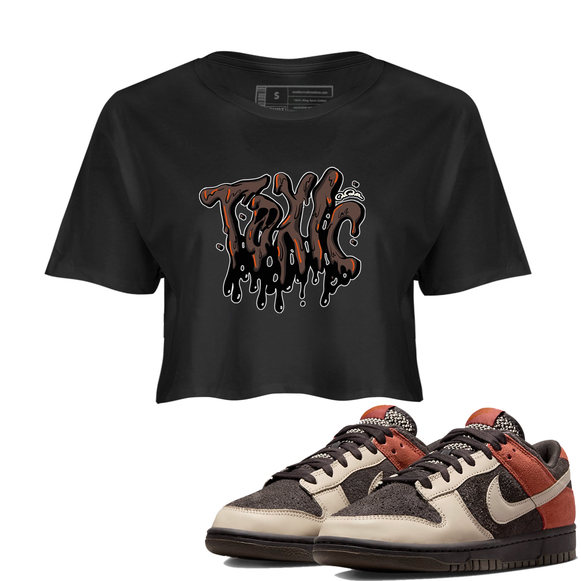 Dunk Red Panda shirt to match jordans Toxic sneaker tees Nike Dunk LowRed Panda Drip Gear Zone Sneaker T-Shirts Black 1 Crop T-Shirt