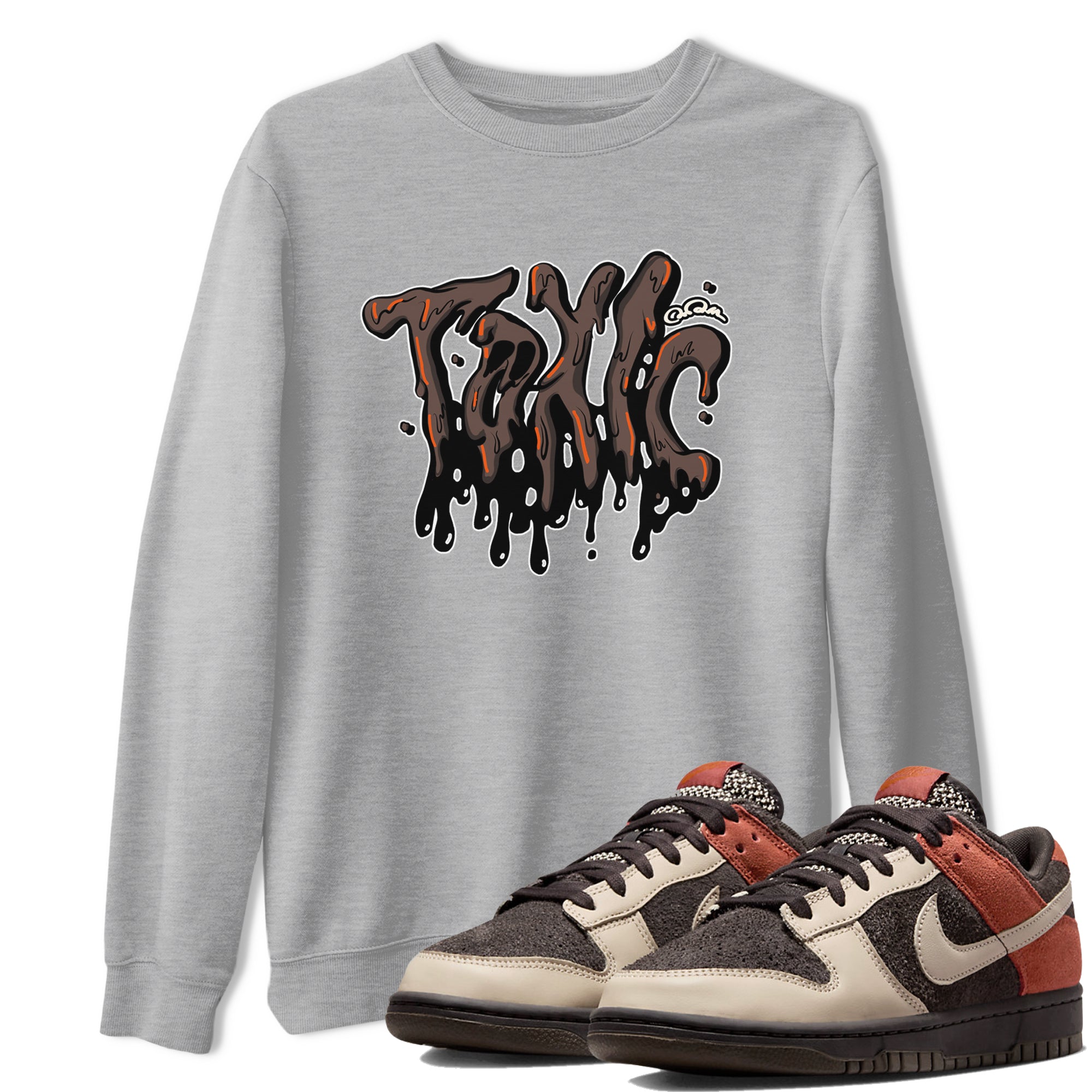 Dunk Red Panda shirt to match jordans Toxic sneaker tees Nike Dunk LowRed Panda Drip Gear Zone Sneaker T-Shirts Crew Neck Casual Fit Heather Grey 1 T-Shirt