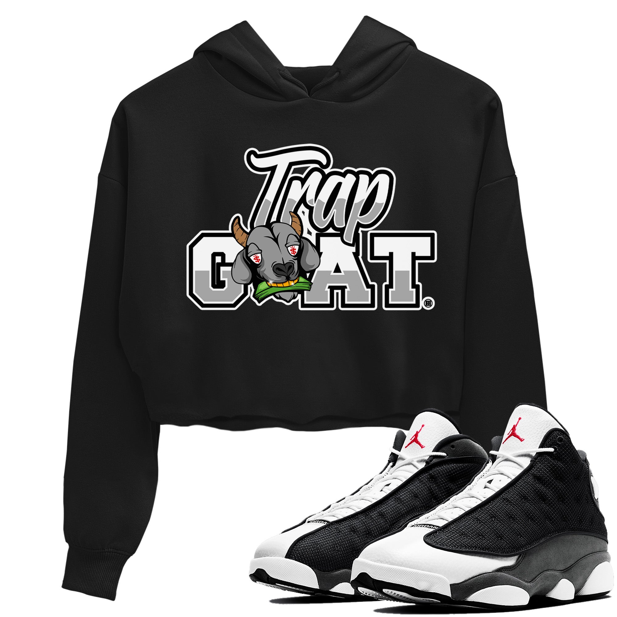 Air Jordan 13 Black Flint Sneaker Match Tees Trap Goat Streetwear Sneaker Shirt Air Jordan 13 Black Flint Sneaker Release Tees Women's Shirts Black 1