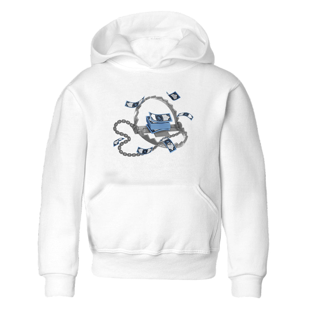 Air Jordan 1 Retro High OG UNC Toe Shirt to match Jordans Trap Money Streetwear Sneaker Shirt AJ1 UNC Toe Drip Gear Zone Sneaker Matching Clothing Kids and Baby Tees White 2